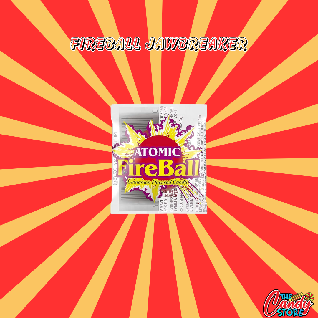 Wonka Atomic Fireball Jawbreaker (cinnamon) (1 piece) - Vegan/Halal - Imported from the US by TCS