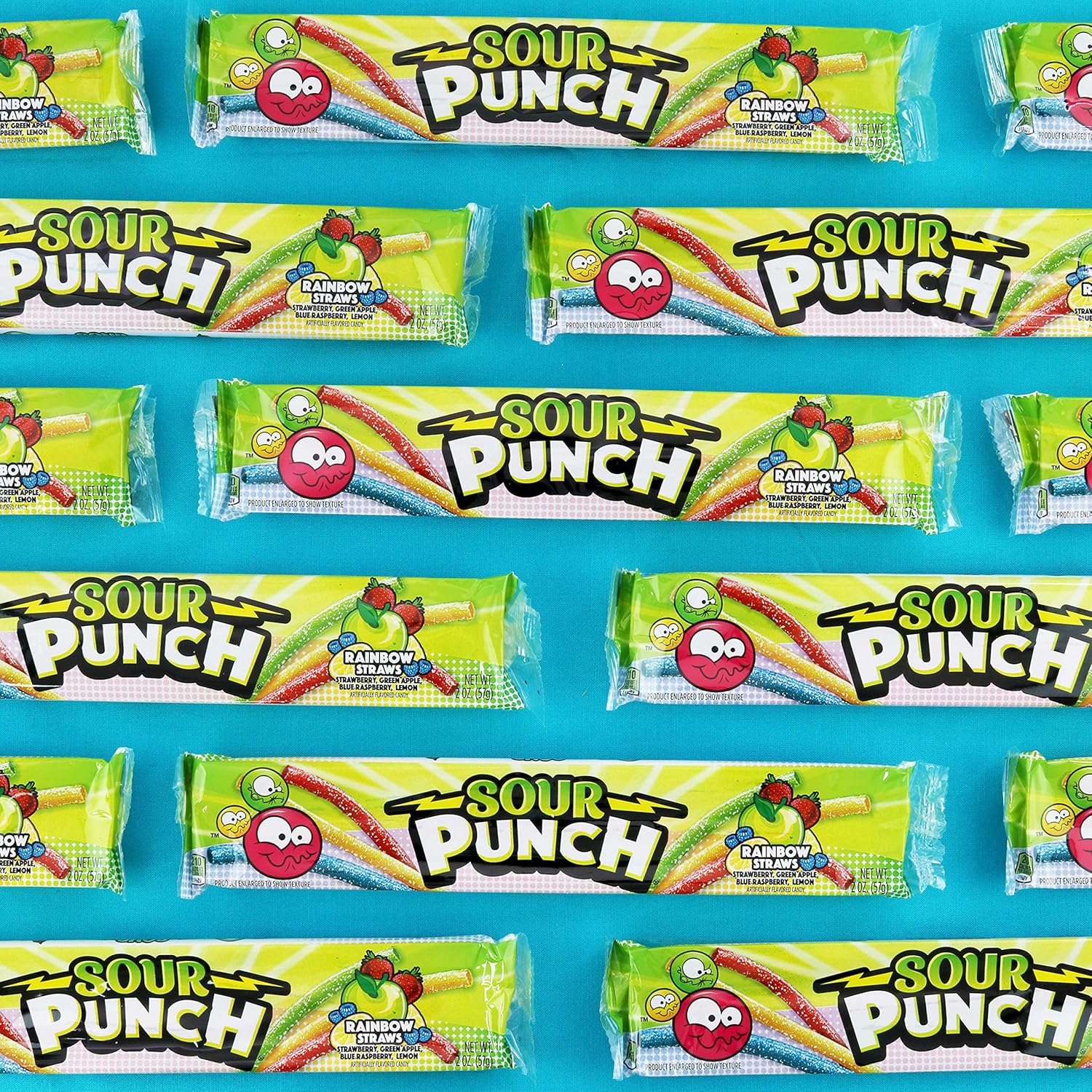 Sour Punch Rainbow Candy Sour Straws