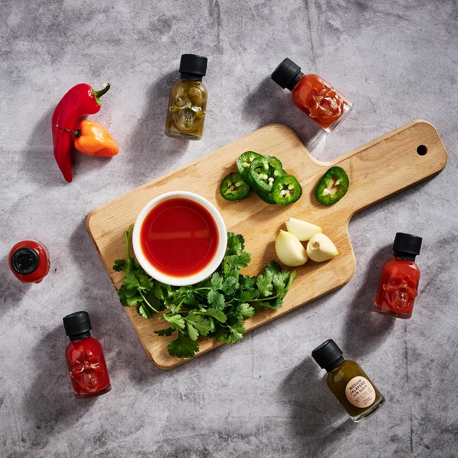 Man Crates 21 Flavors Skull-Shaped Mini Hot Sauce