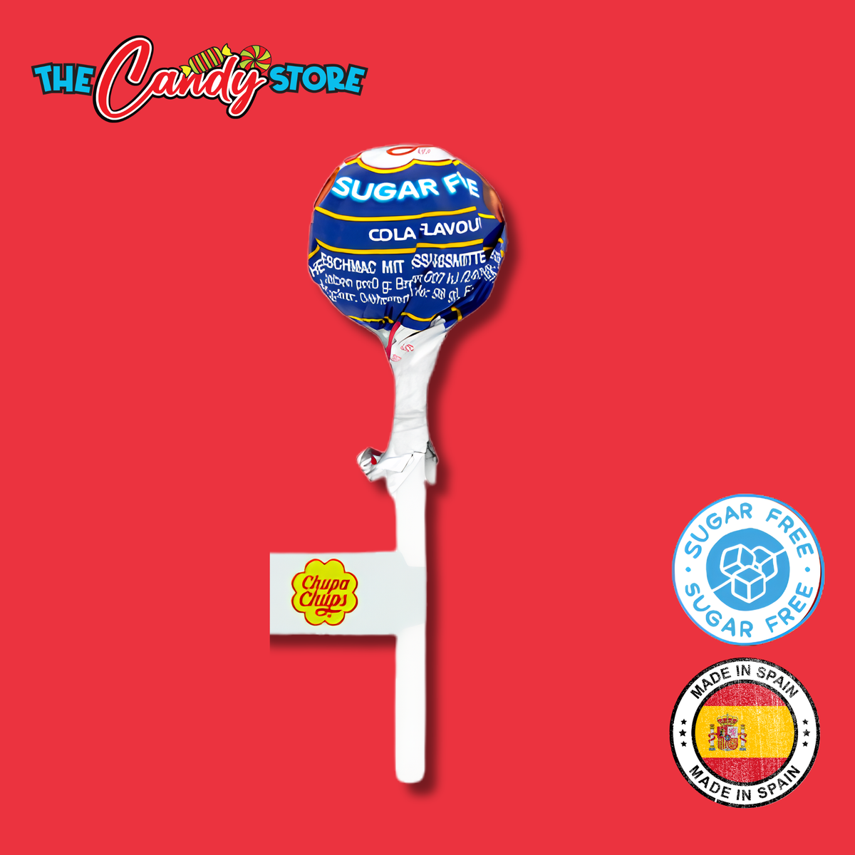 A sugar-free Chupa Chups lollipop 