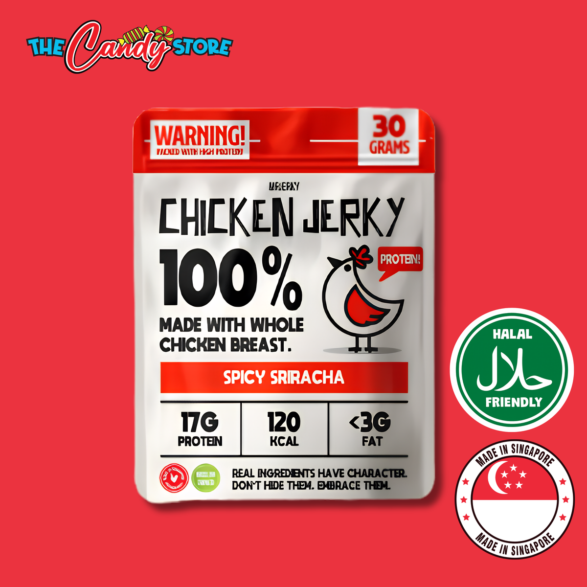 Mr Jerky Spicy Sriracha Chicken Jerky, 30g