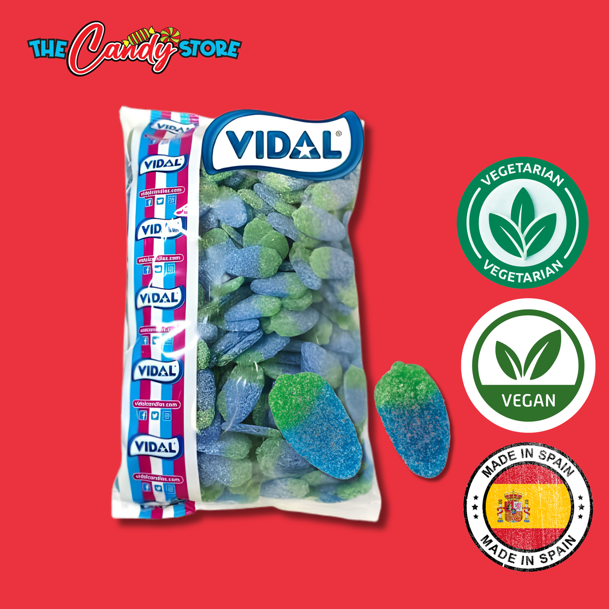 Vegan Giant Sour Blue Raspberries Bag, 3kg