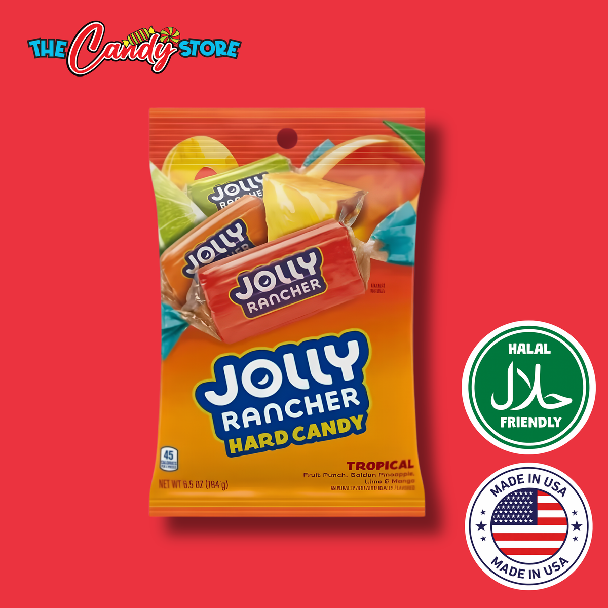 Jolly Rancher Tropical Fruit Flavored Hard Candy, 184g