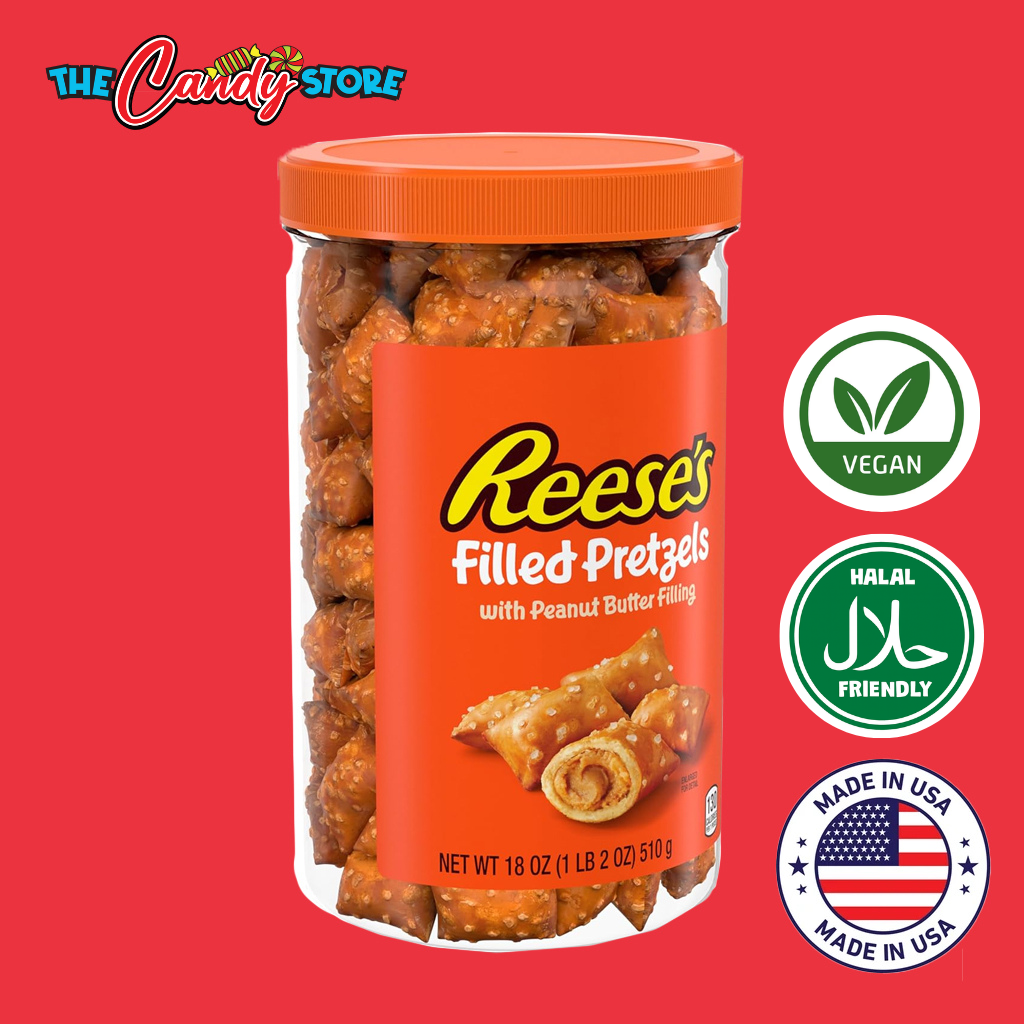 Reese's Filled Peanut Butter Pretzels Nuggets Jar
