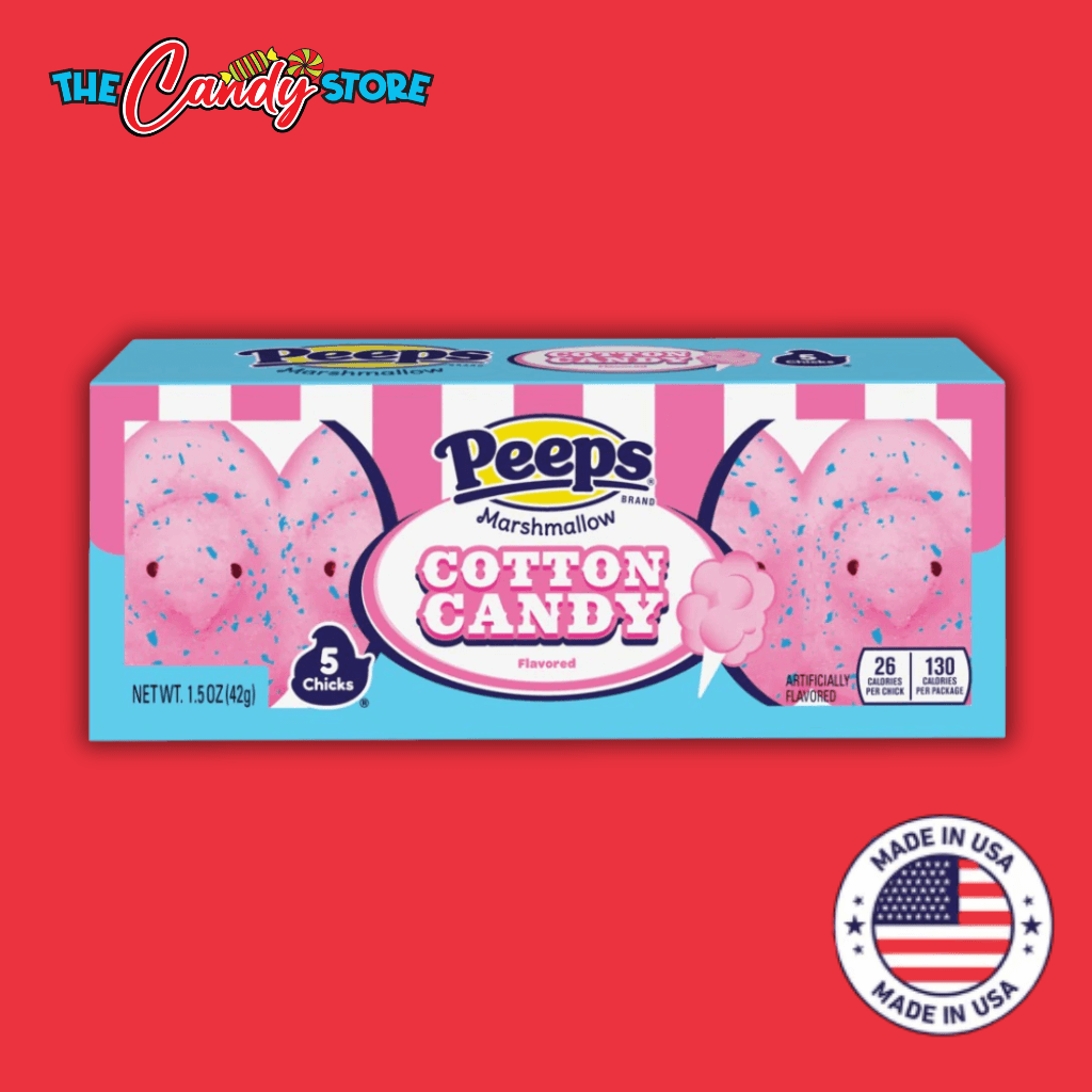 PEEPS Cotton Candy Chicks Marshmallow Candy, Pack of 5