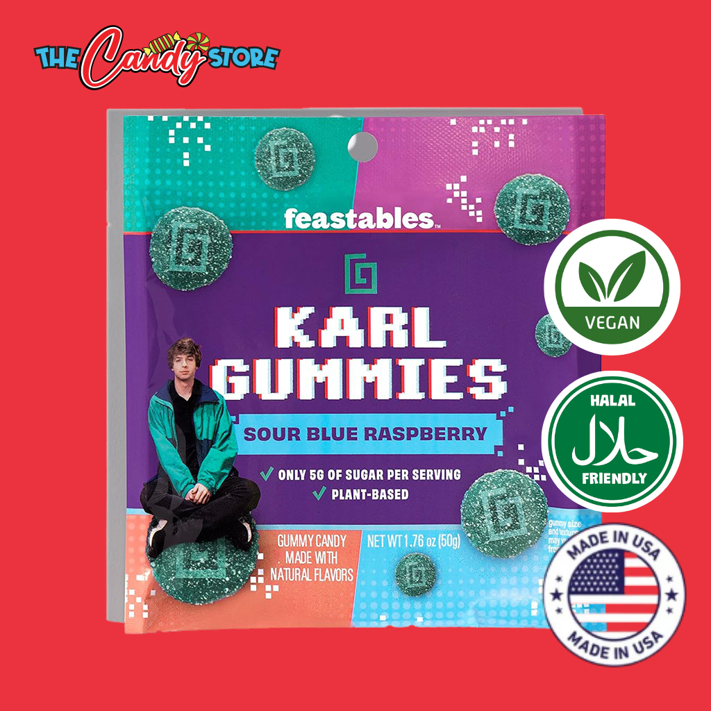 Feastables Karl Gummies Blue Raspberry Sour Candy