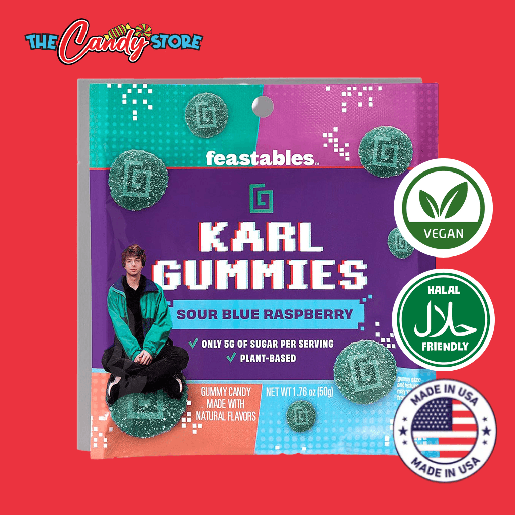 Feastables Karl Gummies Blue Raspberry Sour Candy