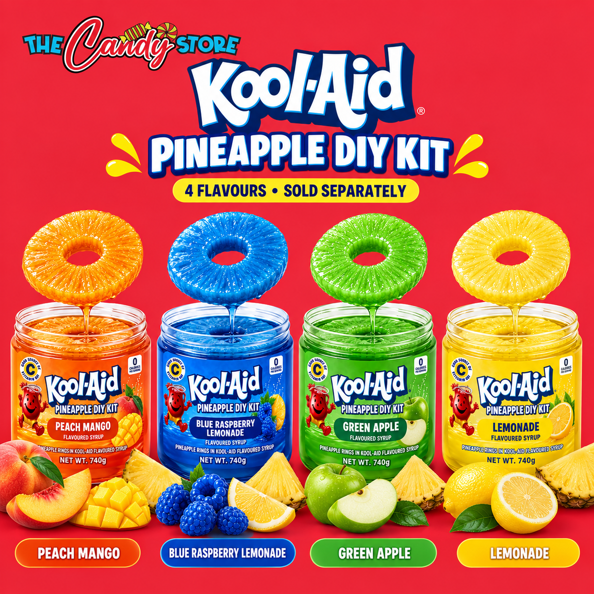 Kool-Aid Pineapple Pots DIY Kit – 4 Flavours | 740g Jar