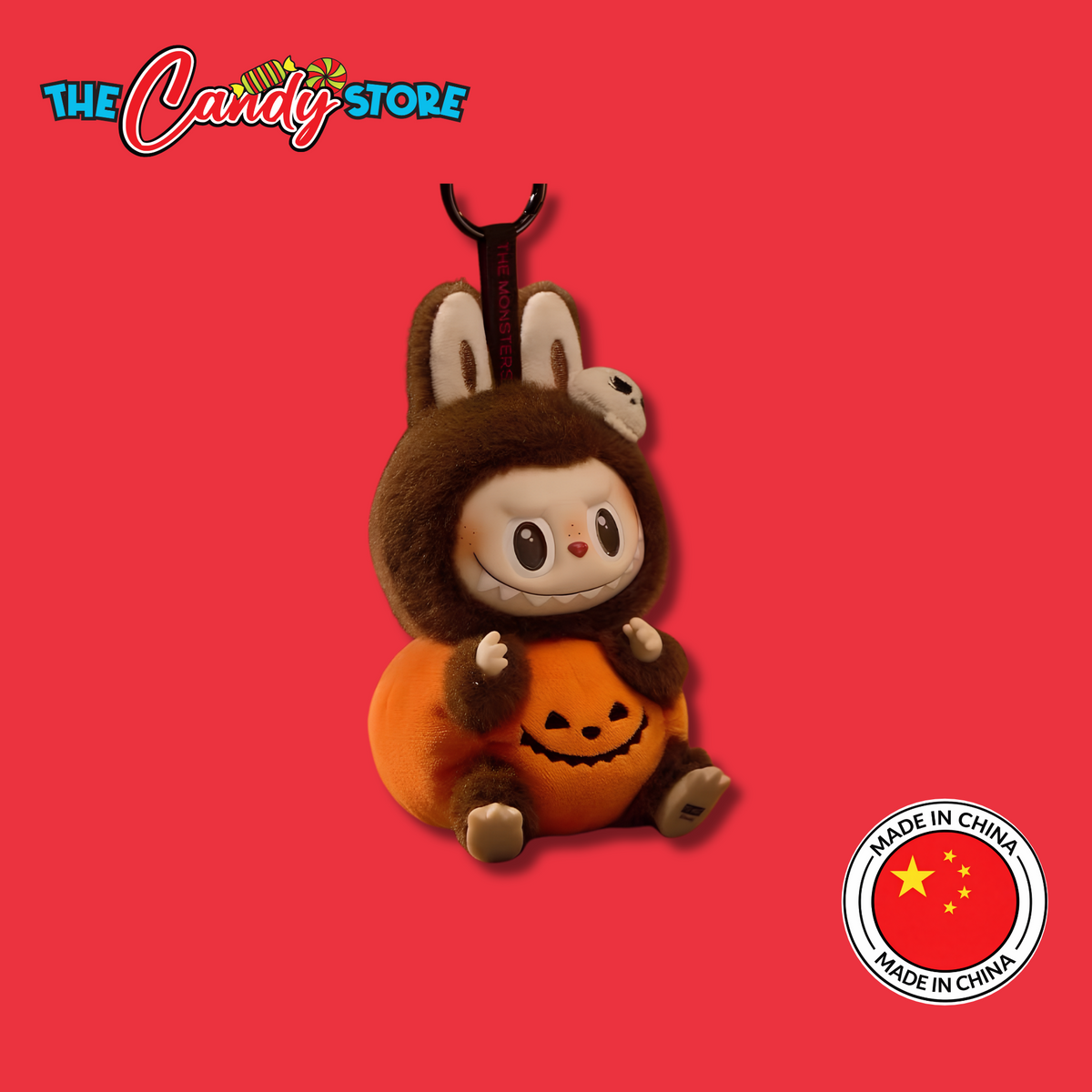 THE MONSTERS - Happy Halloween Sitting Pumpkin Vinyl Pendant Plush Doll, 300g