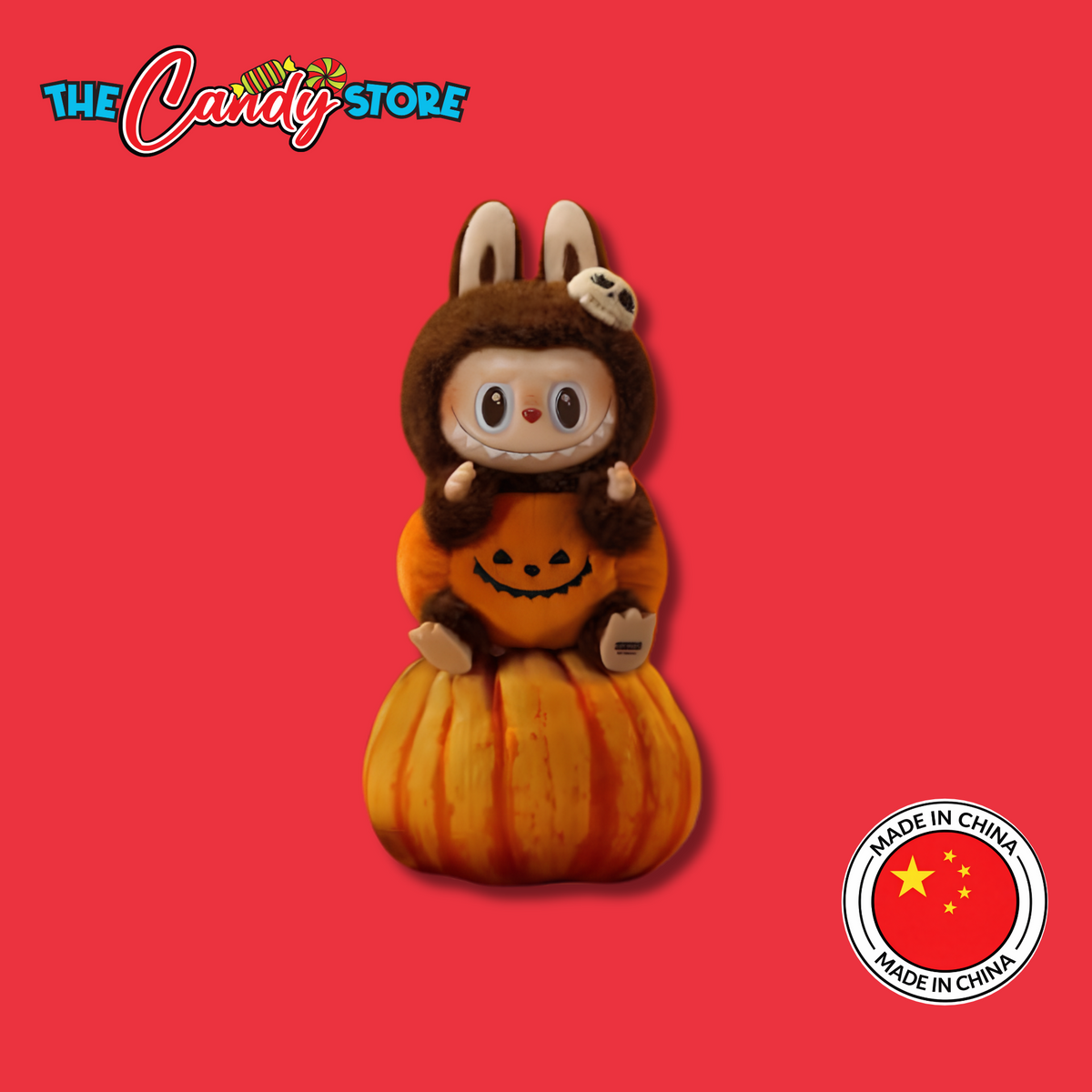 THE MONSTERS - Happy Halloween Sitting Pumpkin Vinyl Pendant Plush Doll, 300g