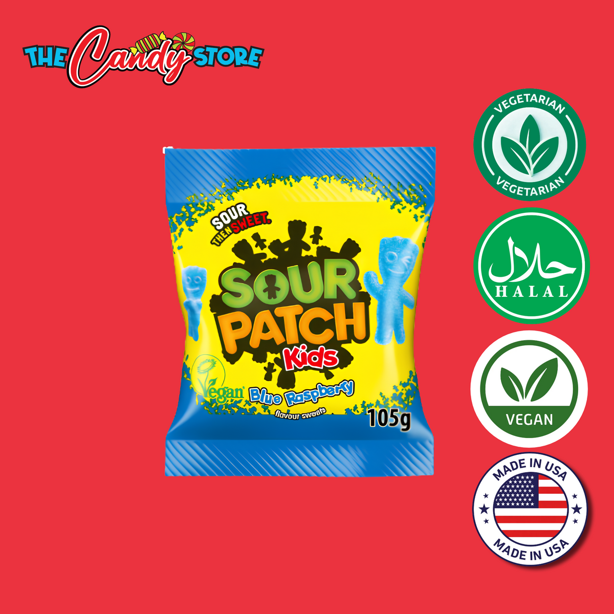 Sour Patch Kids Blue Raspberry Candy, 105g