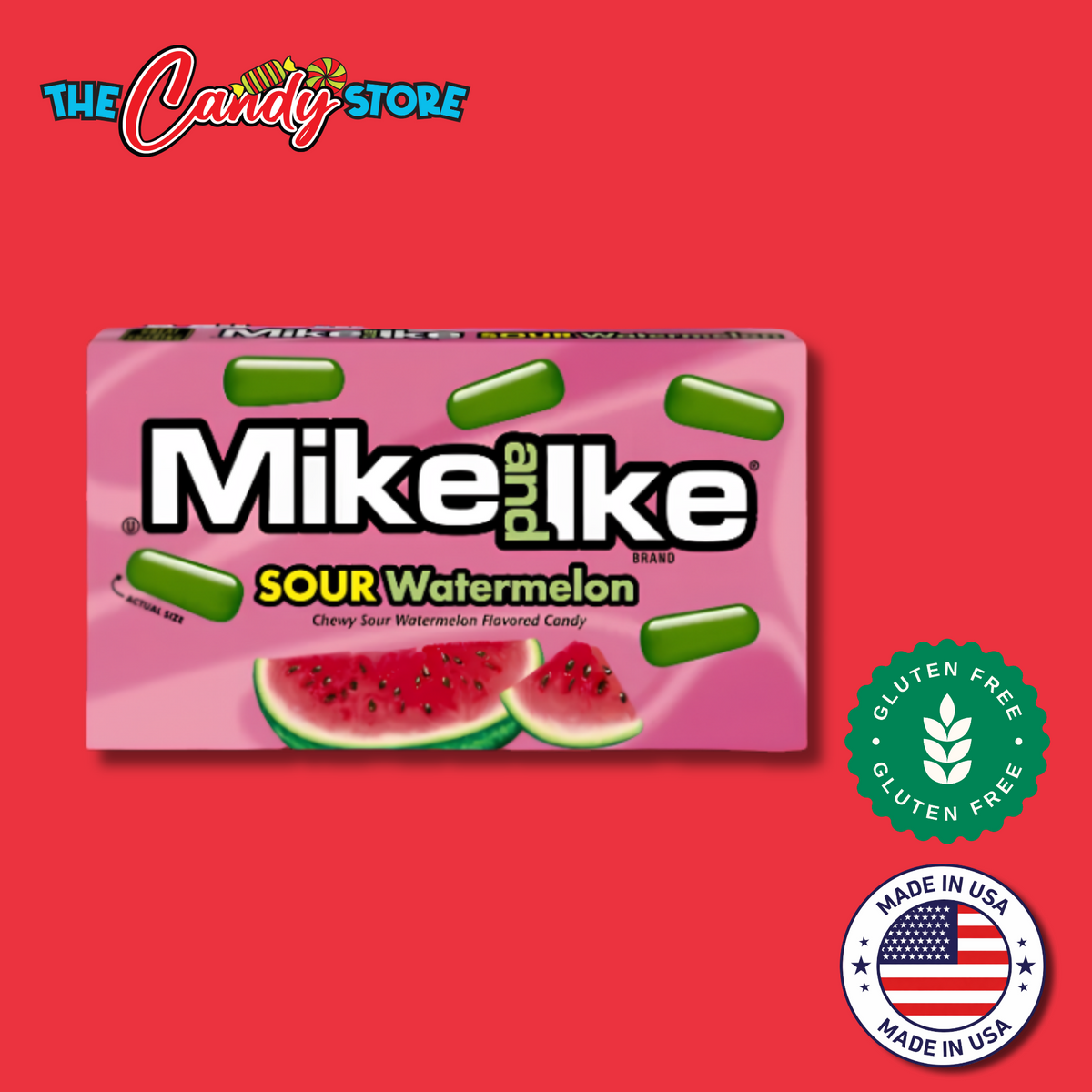 Mike and Ike Sour Watermelon Chewy Candy