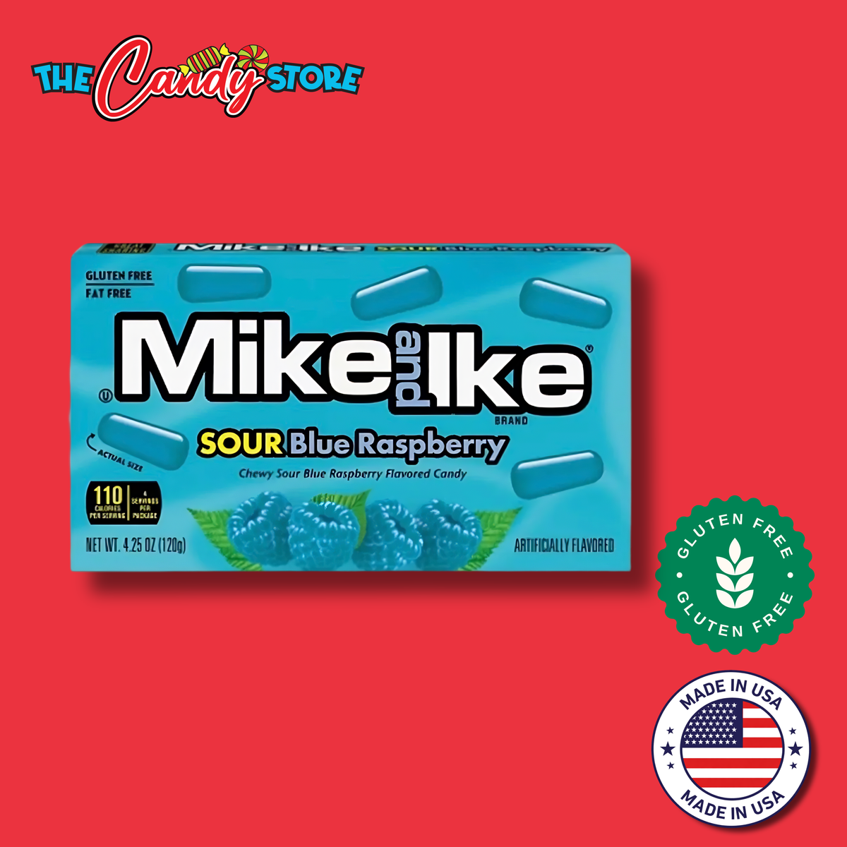 Mike and Ike Sour Blue Raspberry Chewy Candy