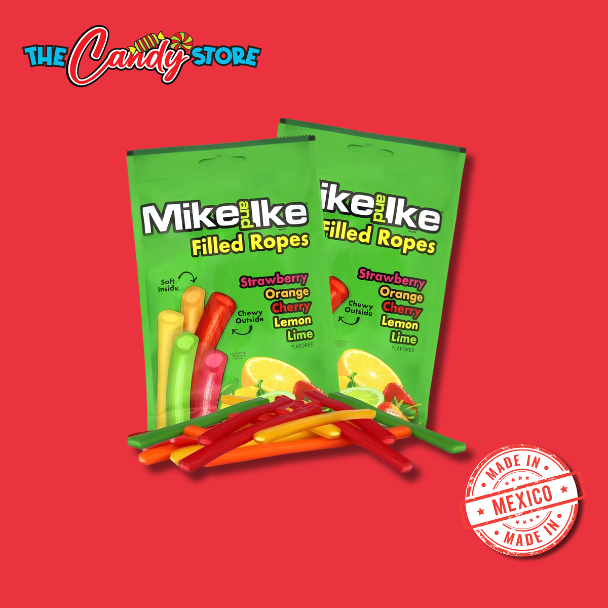 Mike and Ike Filled Ropes, 85g