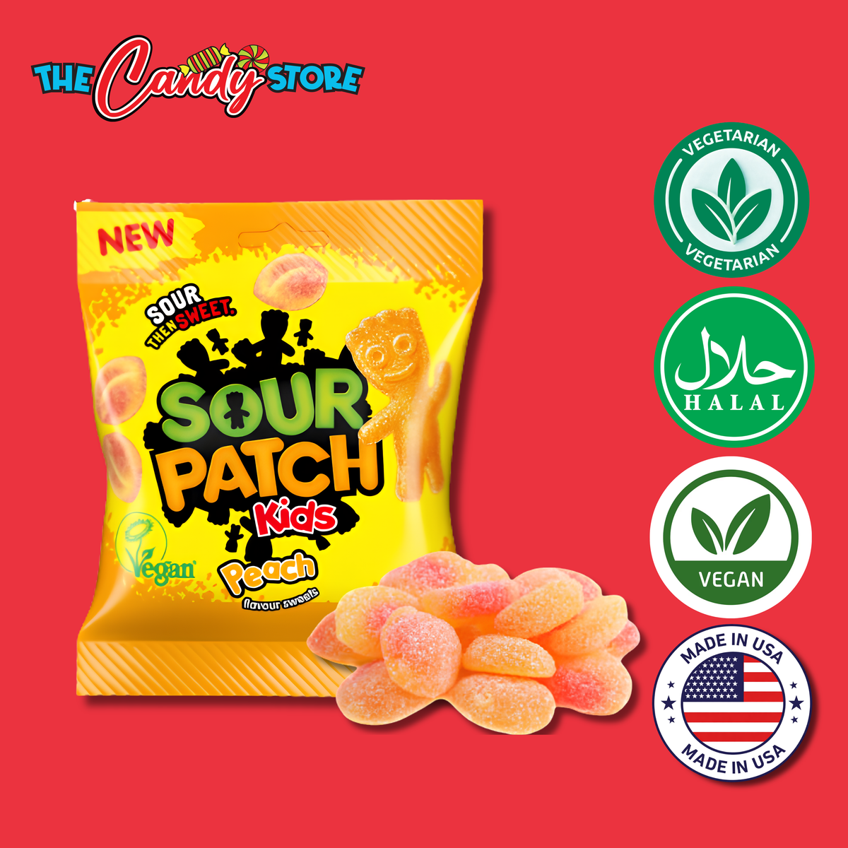 Sour Patch Kids Peach Candy, 105g