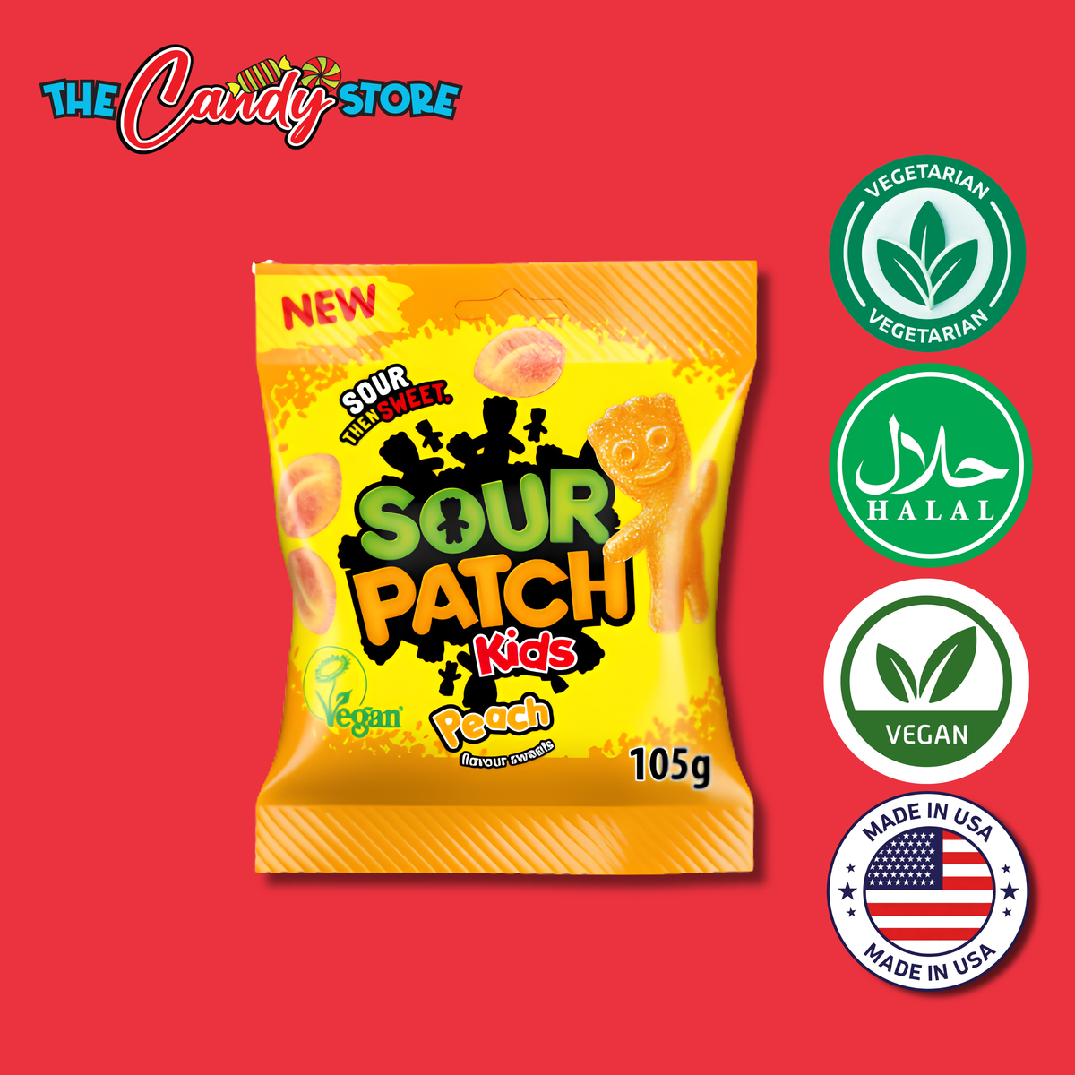 Sour Patch Kids Peach Candy, 105g