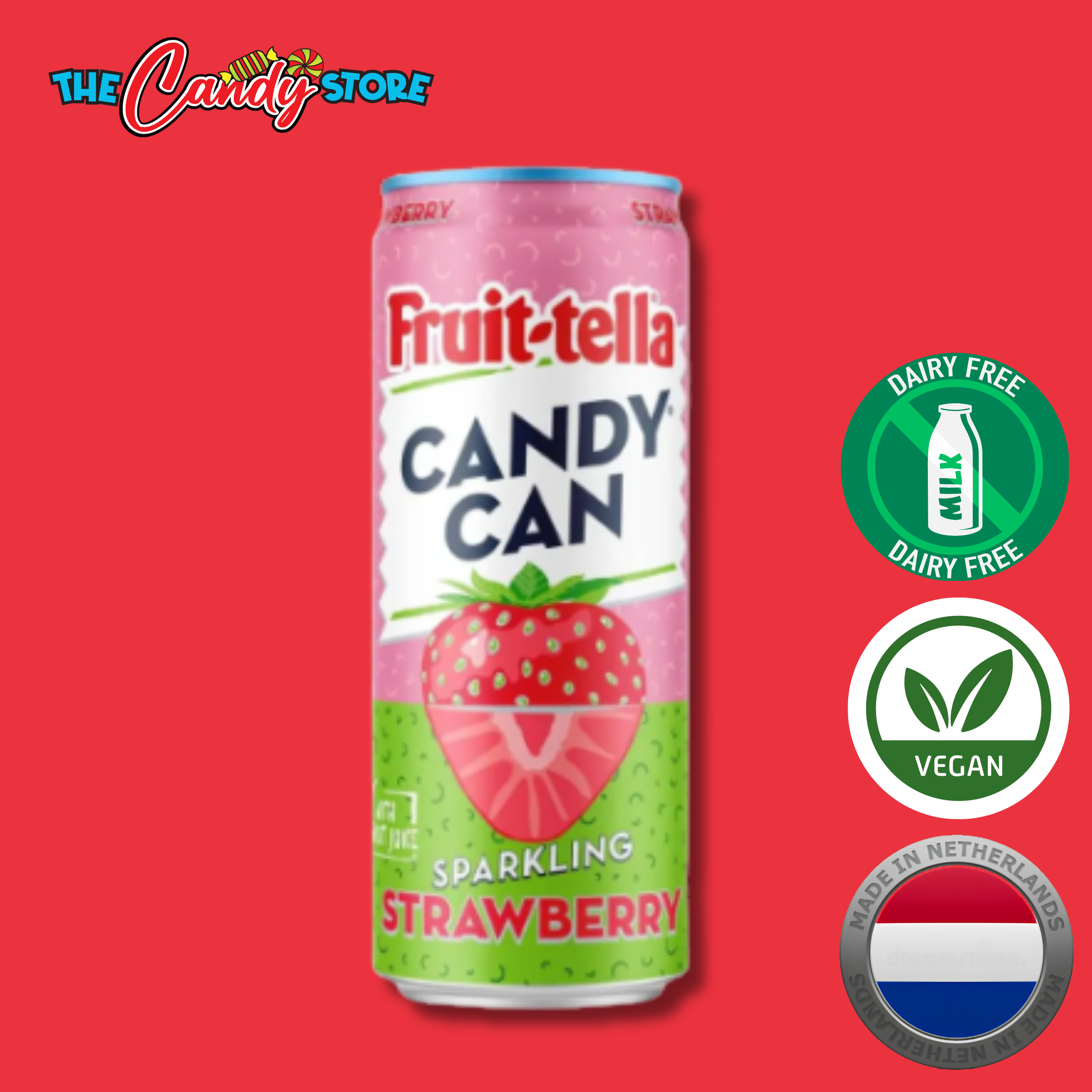Candy Can Fruit-Tella Strawberry Sparkling Drink