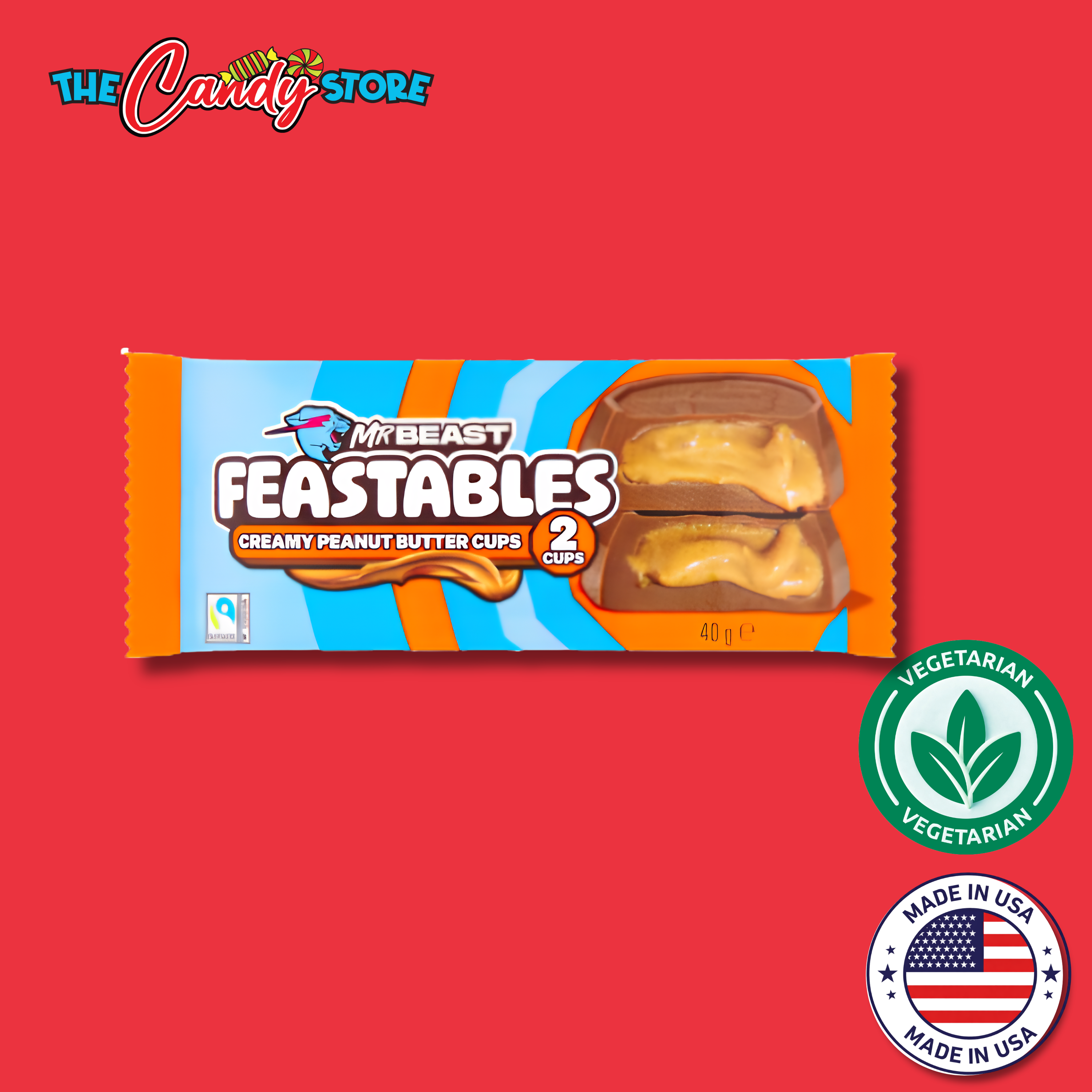 Mr Beast Feastables 2 Creamy Peanut Butter Cups
