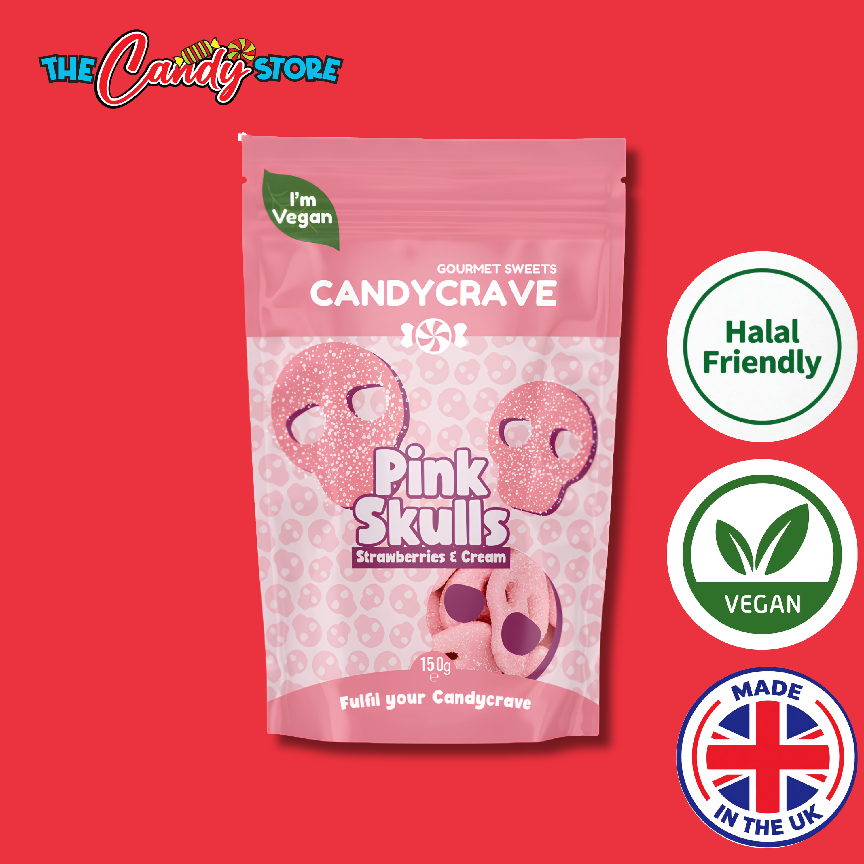 Candycrave Pink Skulls Pouch