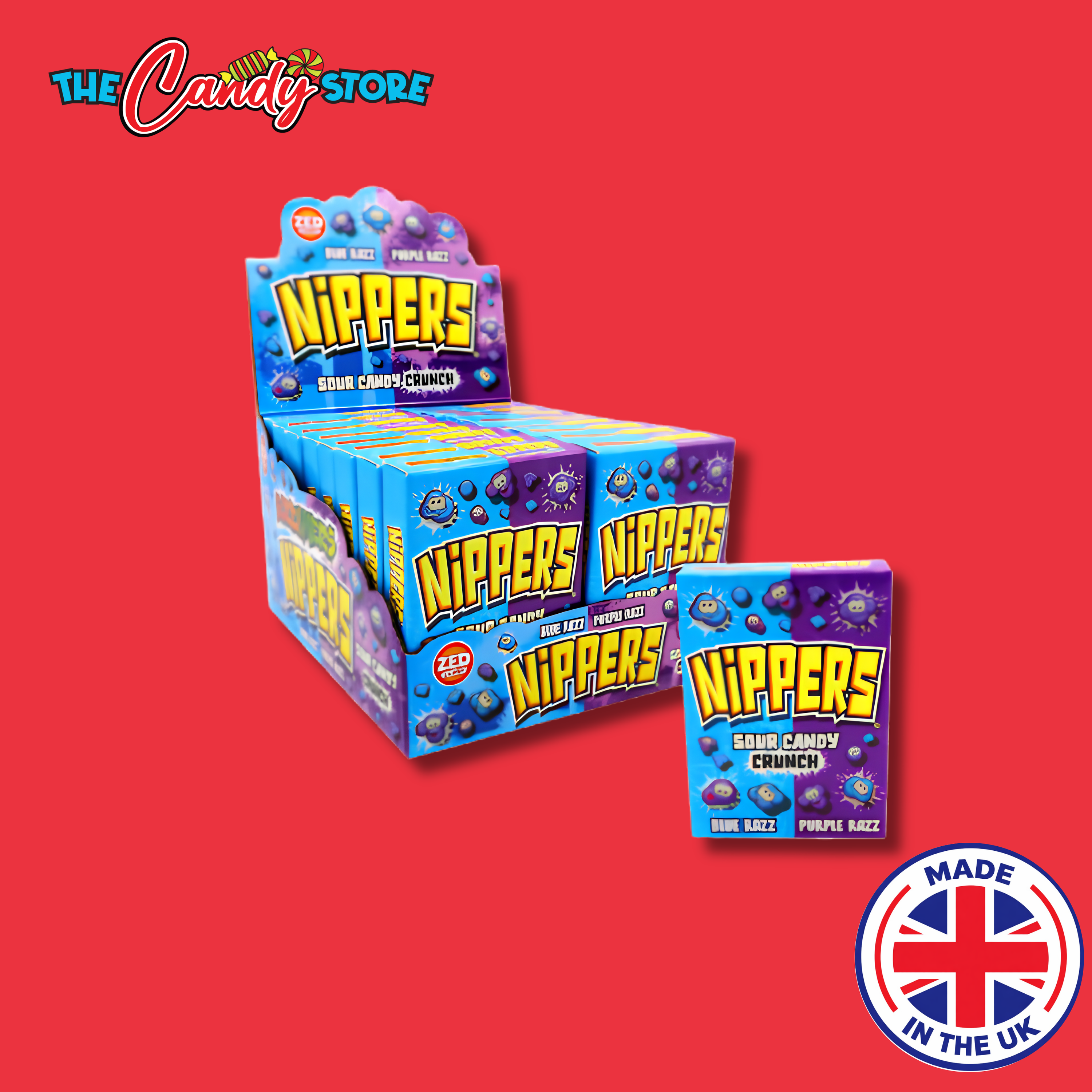 Zed Nippers Blue & Purple Razz Sour Cruncy Candy