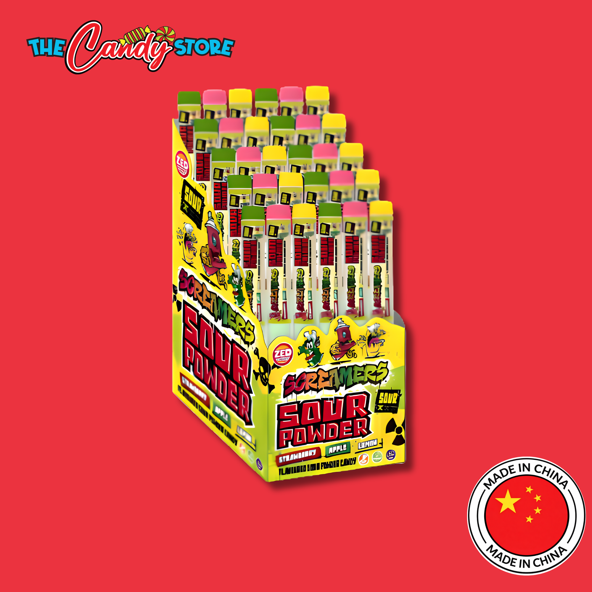 Screamers Fruity Sour Powder Tube Candy