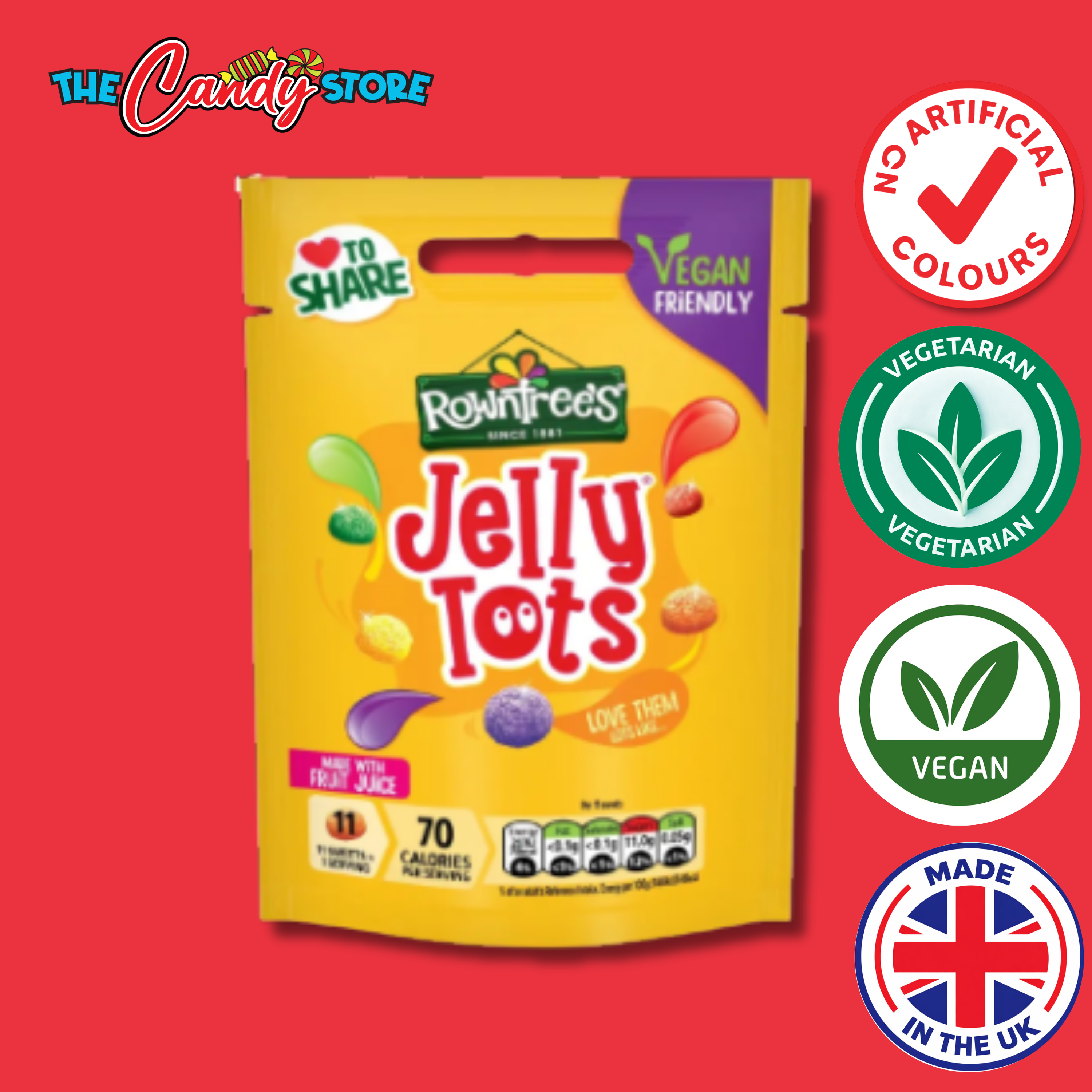 Rowntree's Jelly Tots Sweets Sharing Bag