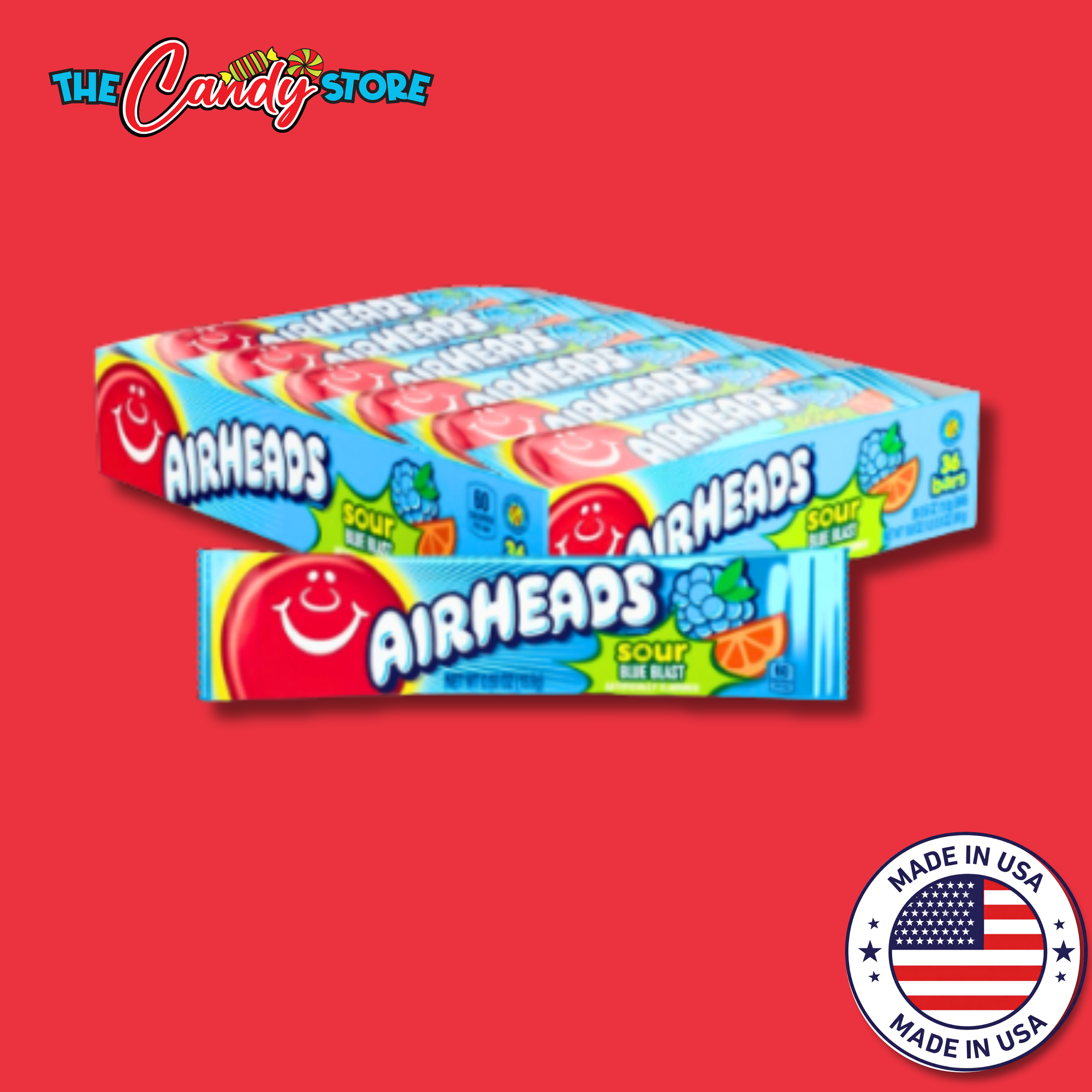 Airheads Sour Blue Blast Flavour Chew Bars