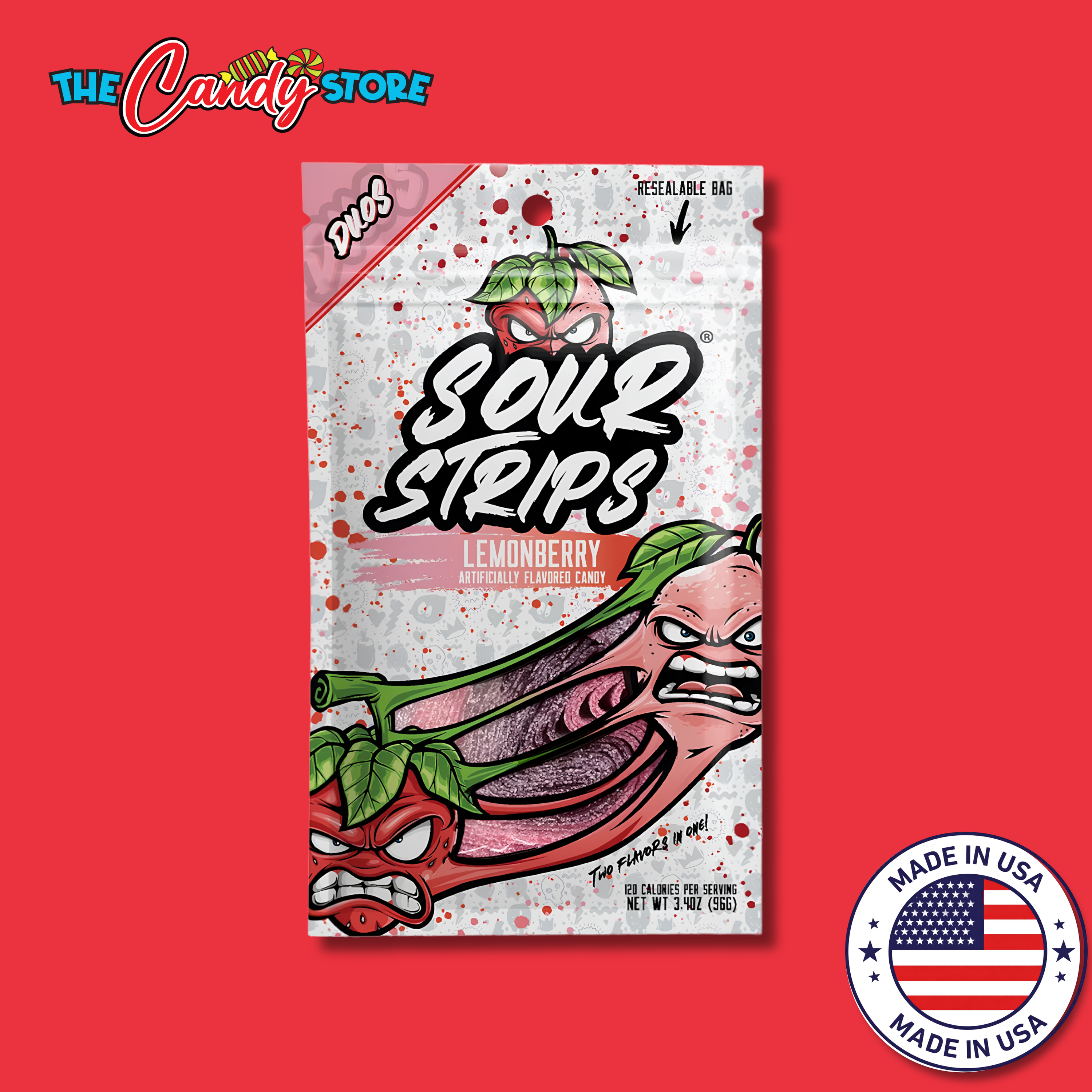 Sour Strips Duos Lemonberry