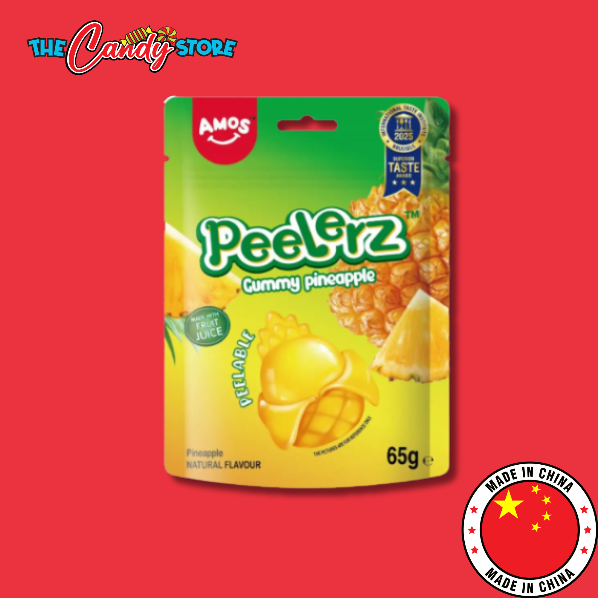 Amos Peelerz Gummy Pineapple Flavour Pouch
