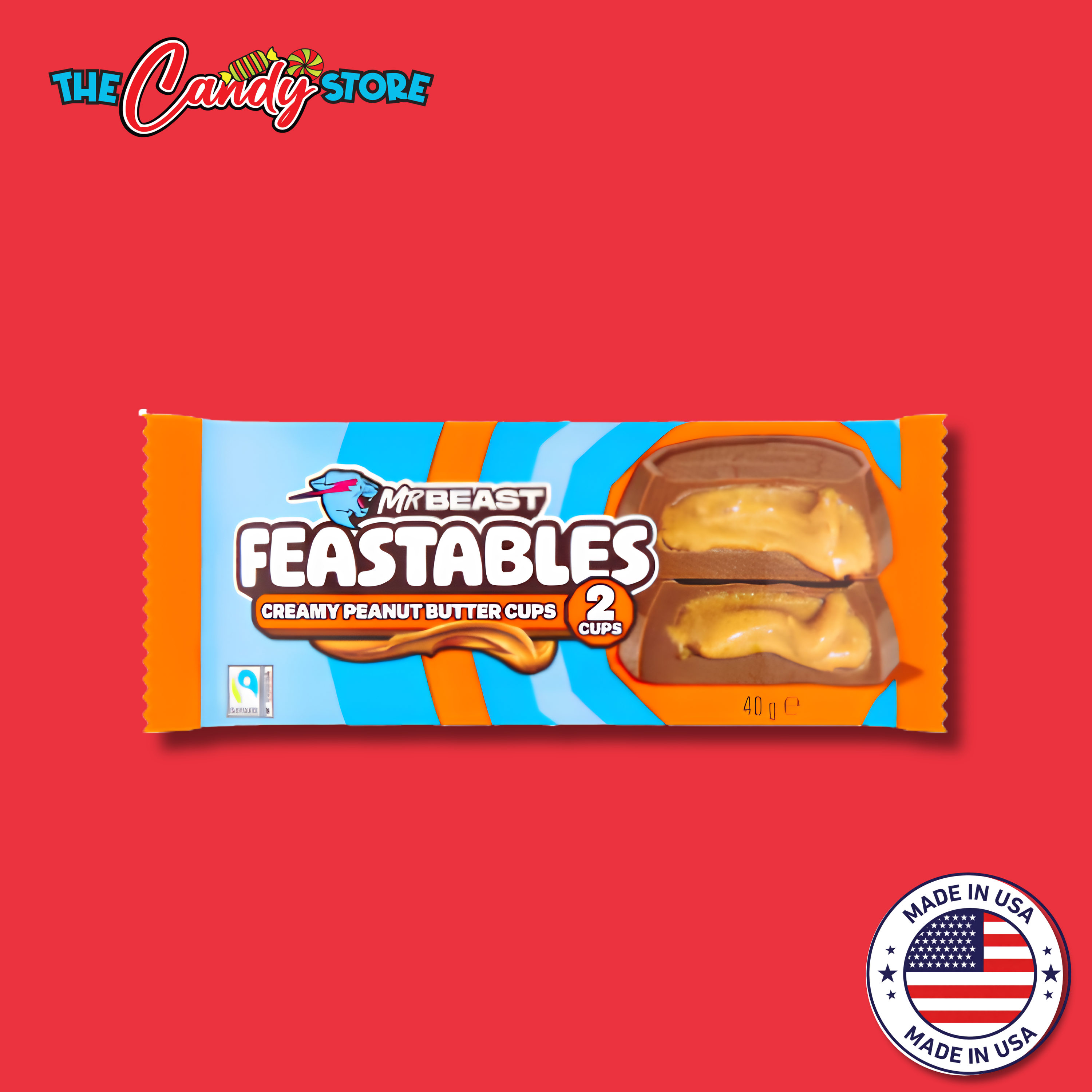 Mr Beast Feastables 2 Creamy Peanut Butter Cups