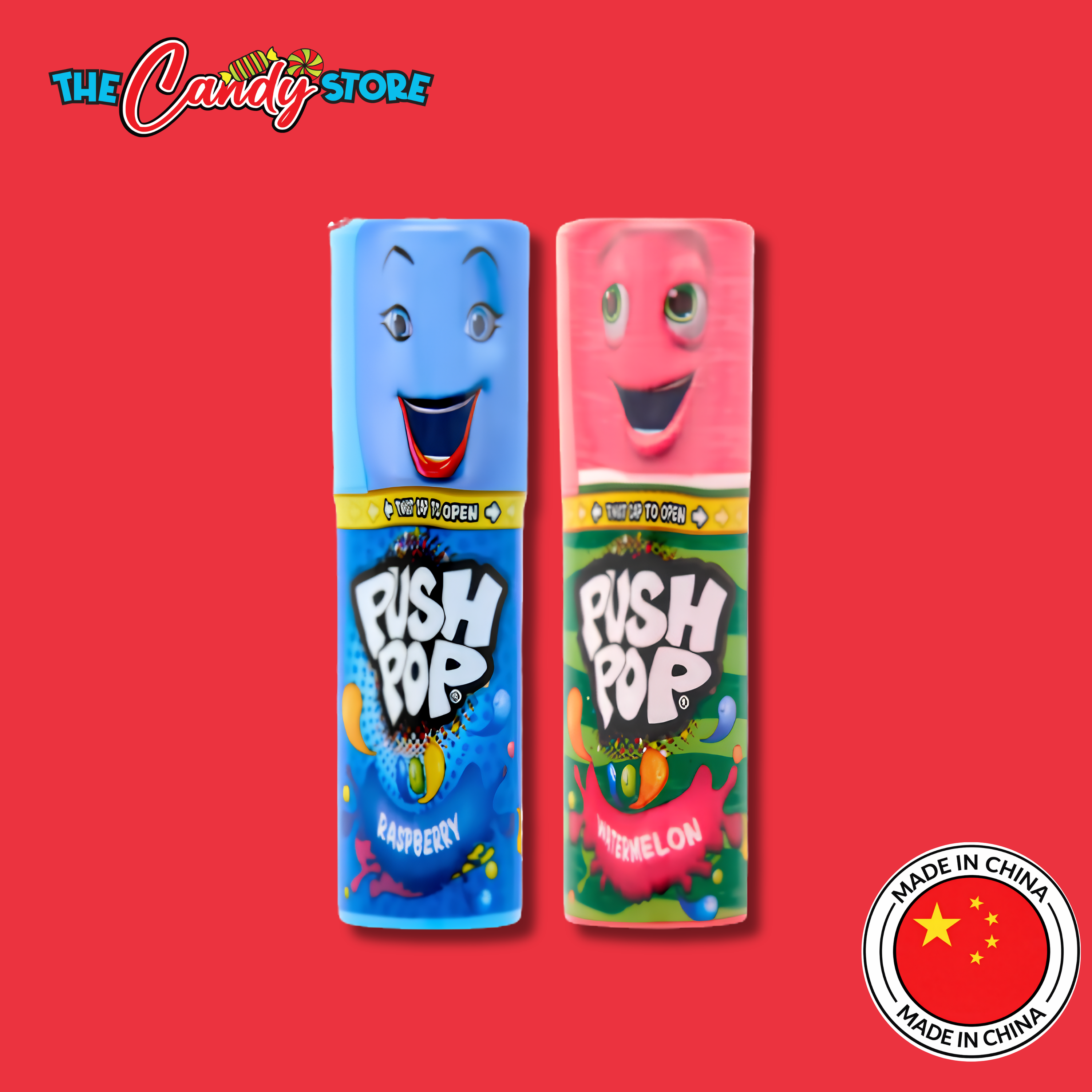 Bazooka Push Pop Raspberry & Watermelon