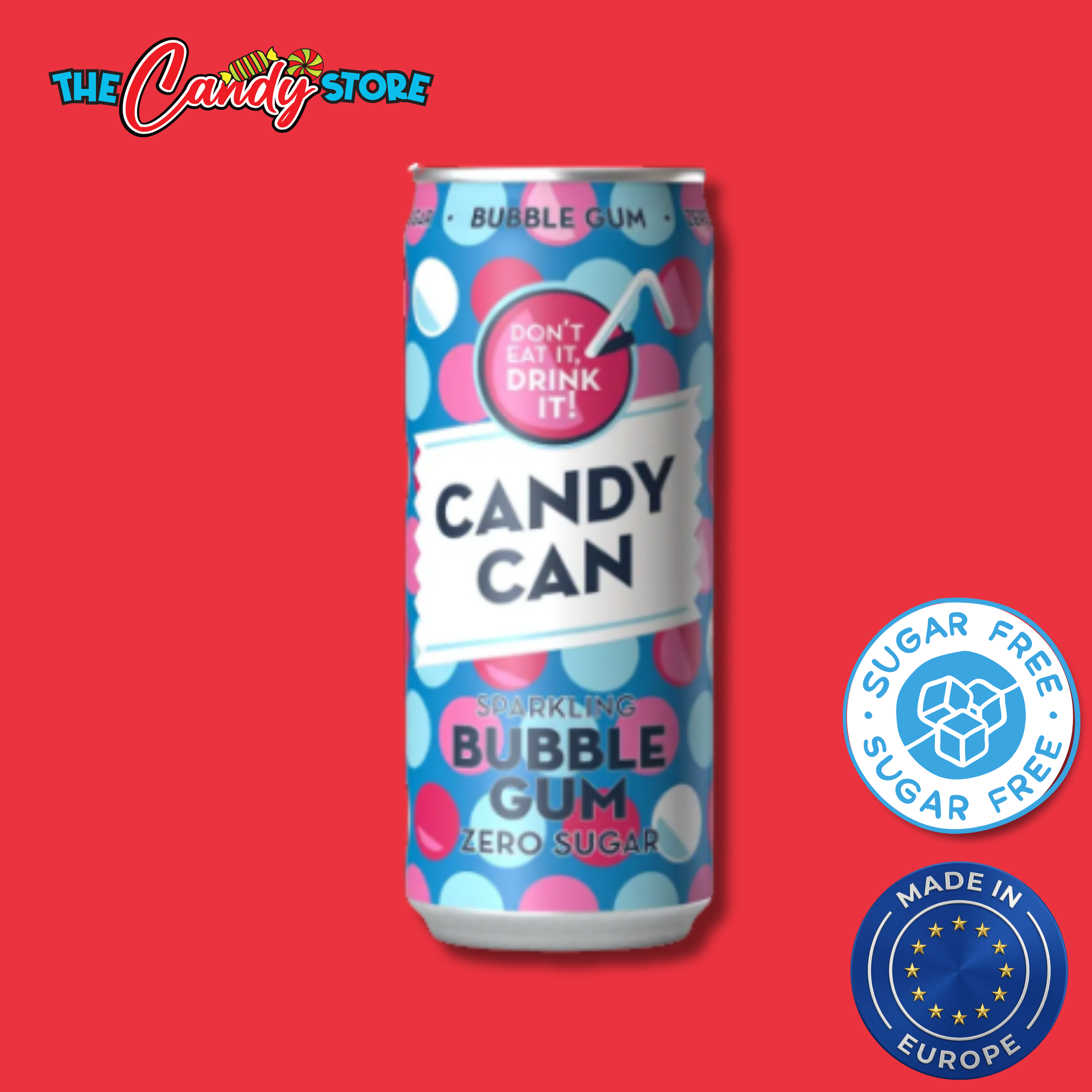 Candy Can Sparkling Bubble Gum Flavour Can
