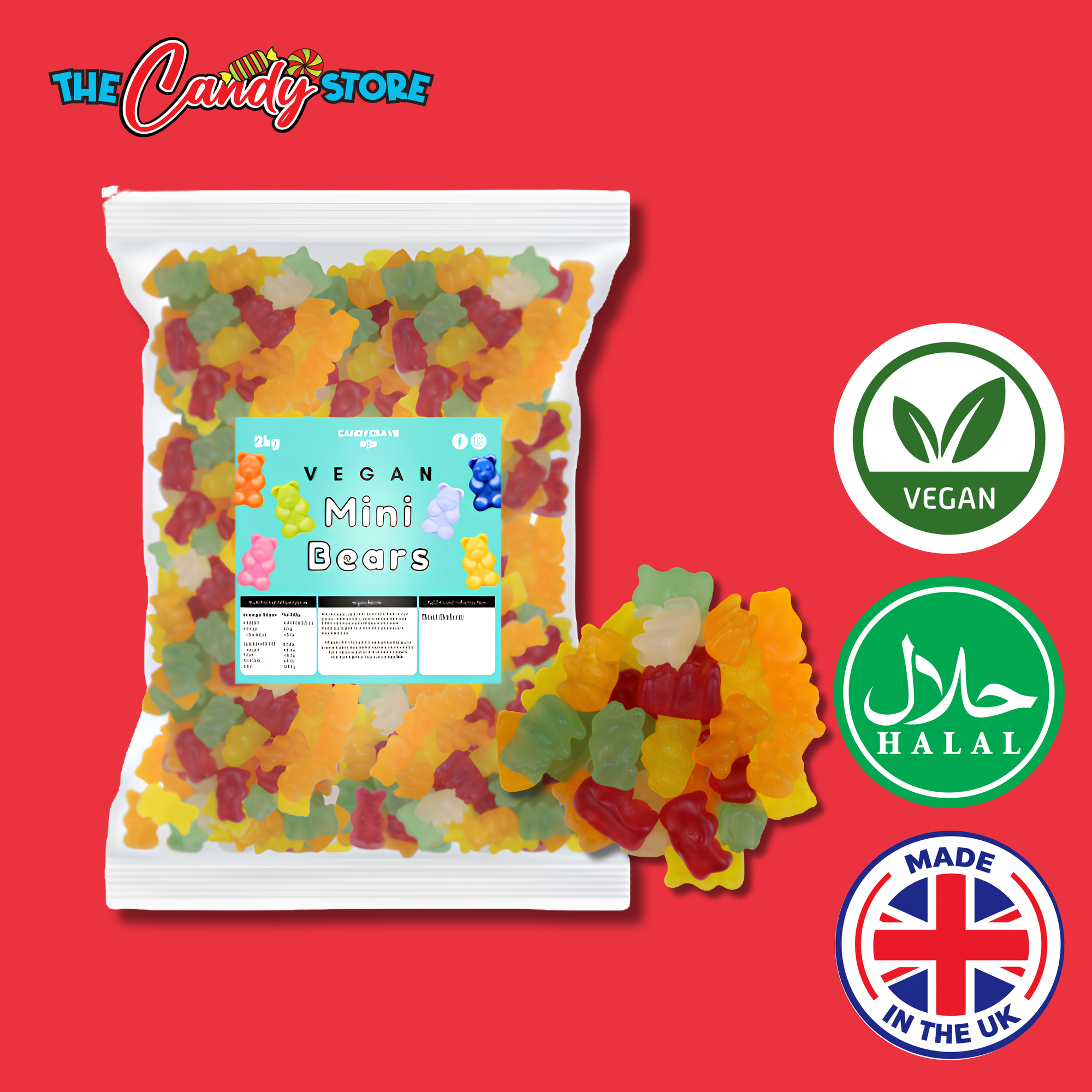 Candycrave Vegan Fizzy Mini Bears 2kg