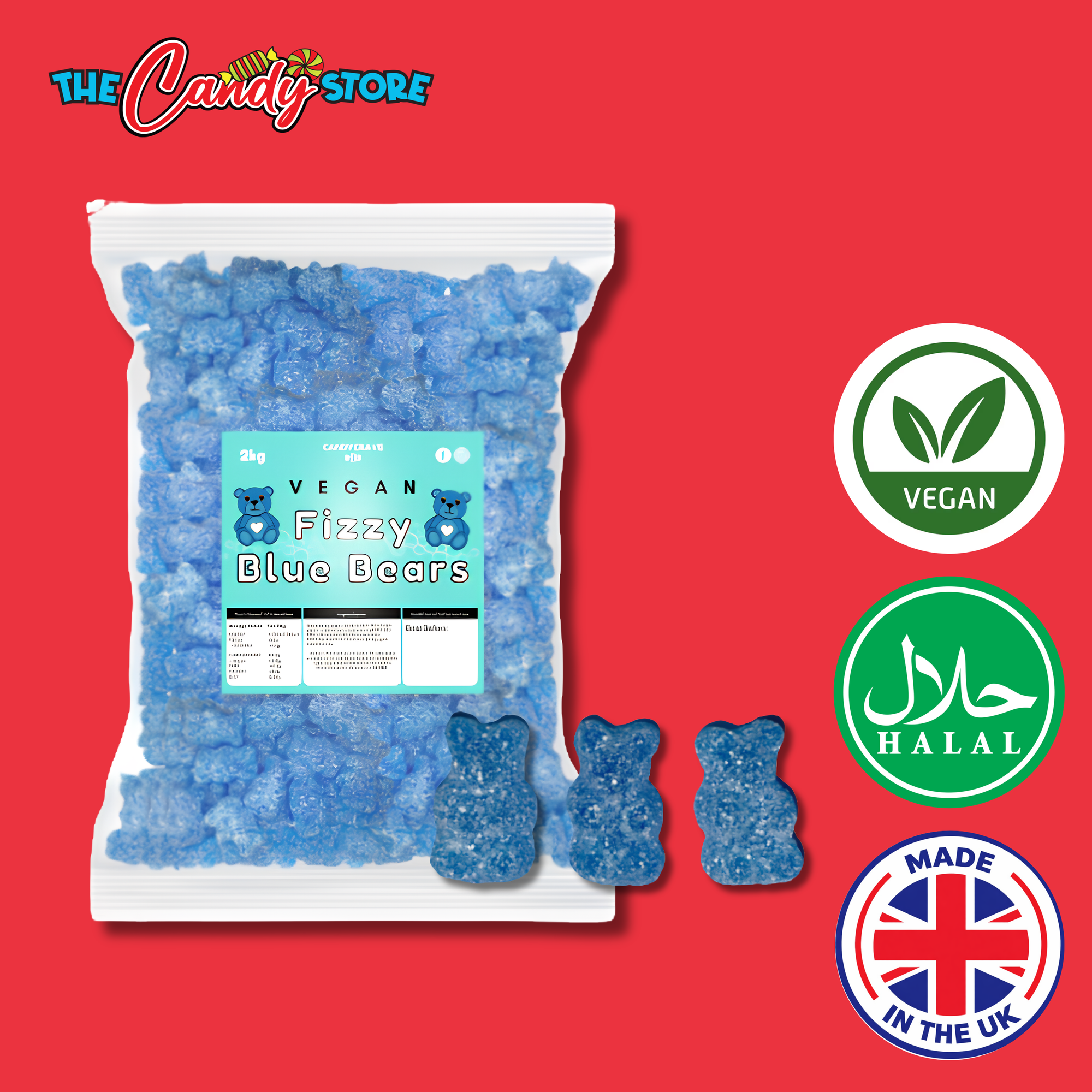 Candycrave Vegan Fizzy Blue Bears 2kg