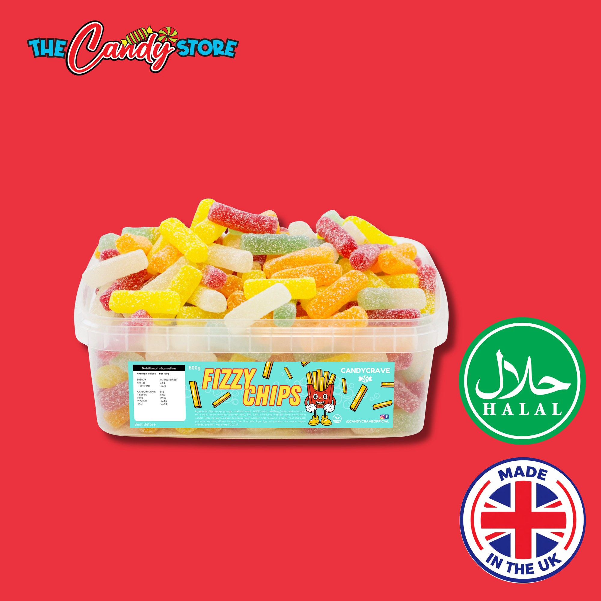 Candycrave Fizzy Chips Tub 600g