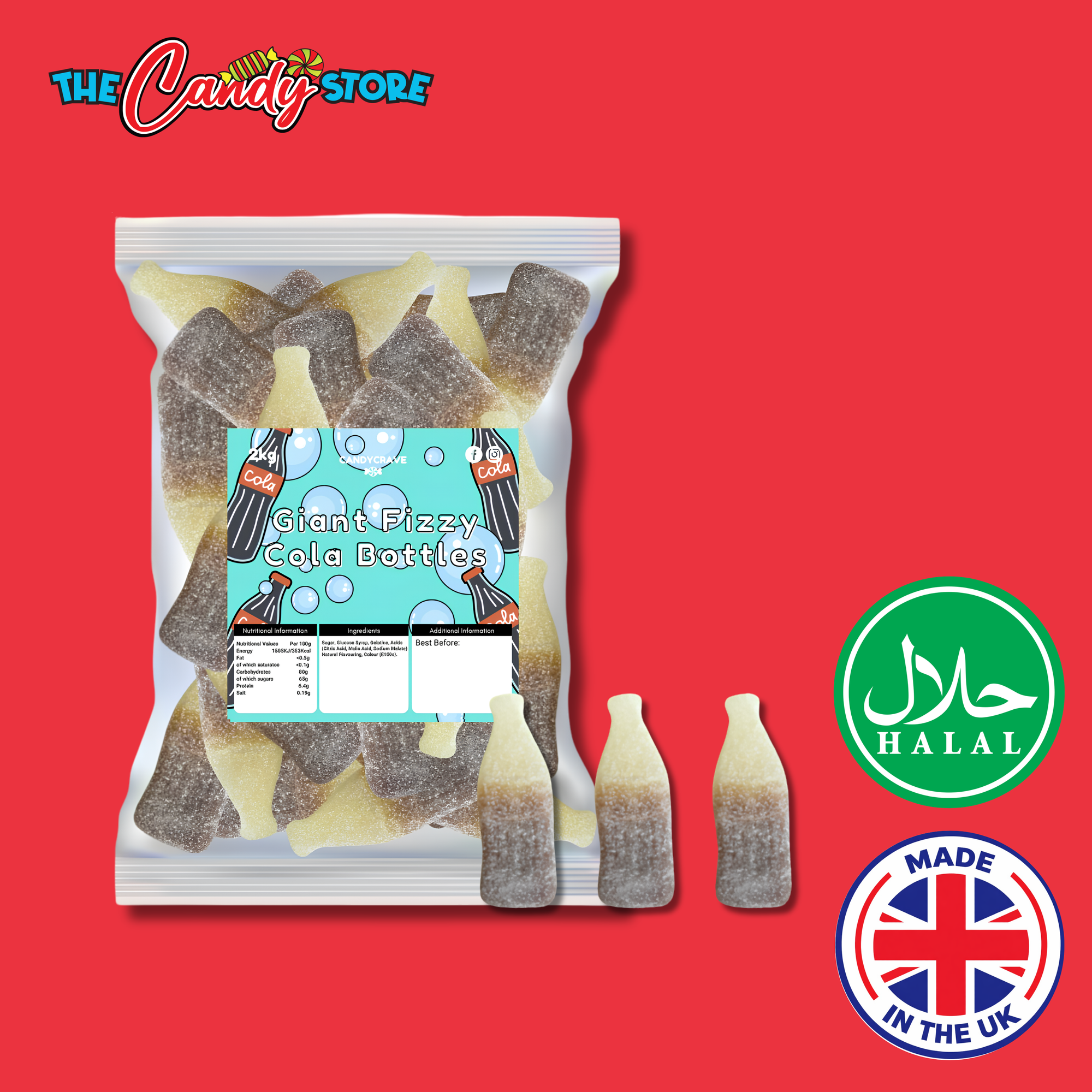 Candycrave Giant Fizzy Cola Bottle 2kg