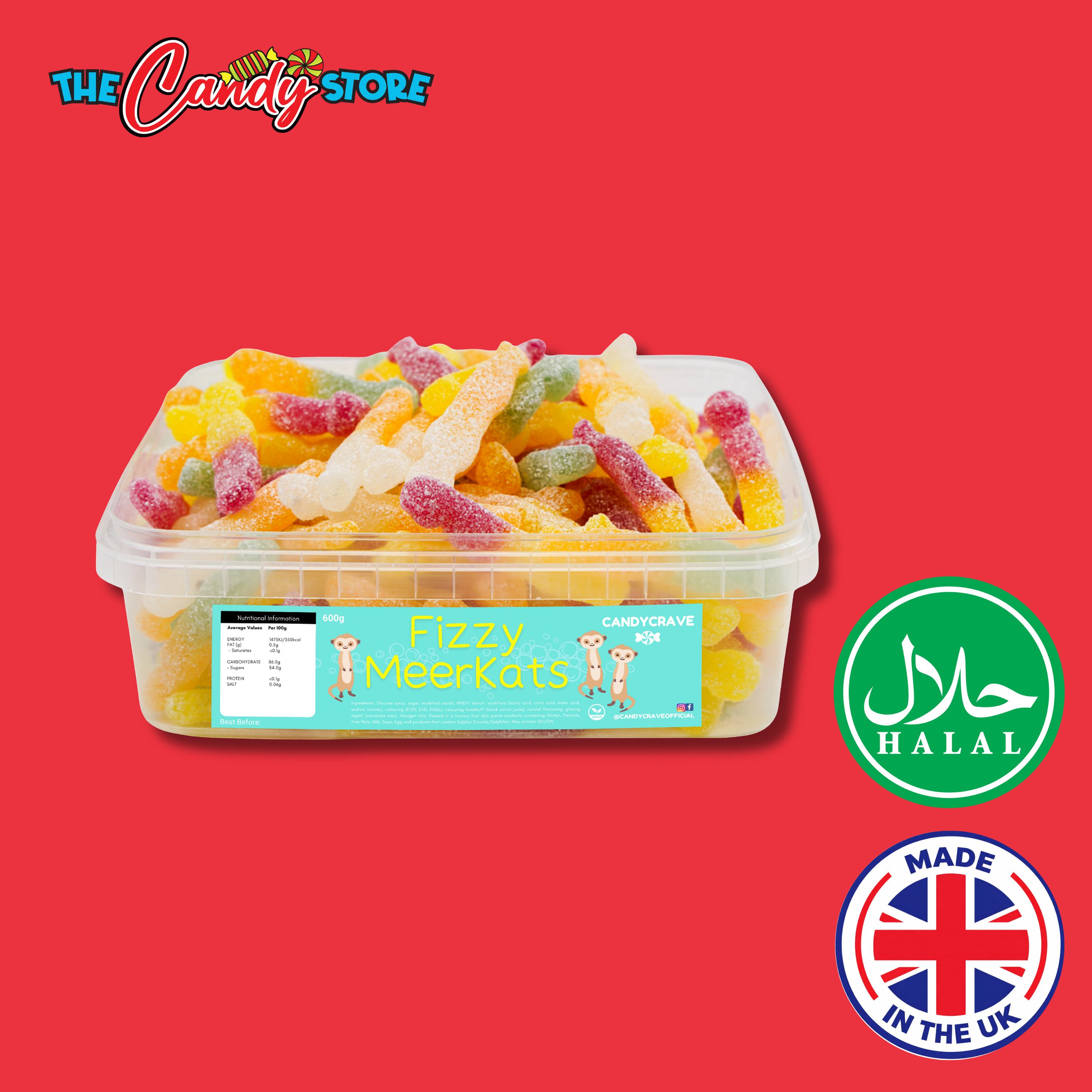 Candycrave Fizzy Meerkats Tub 600g