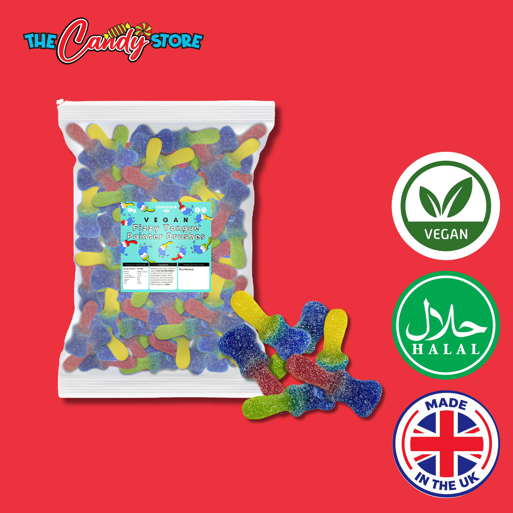 Candycrave Vegan Fizzy Tongue Painter Brushes 2kg