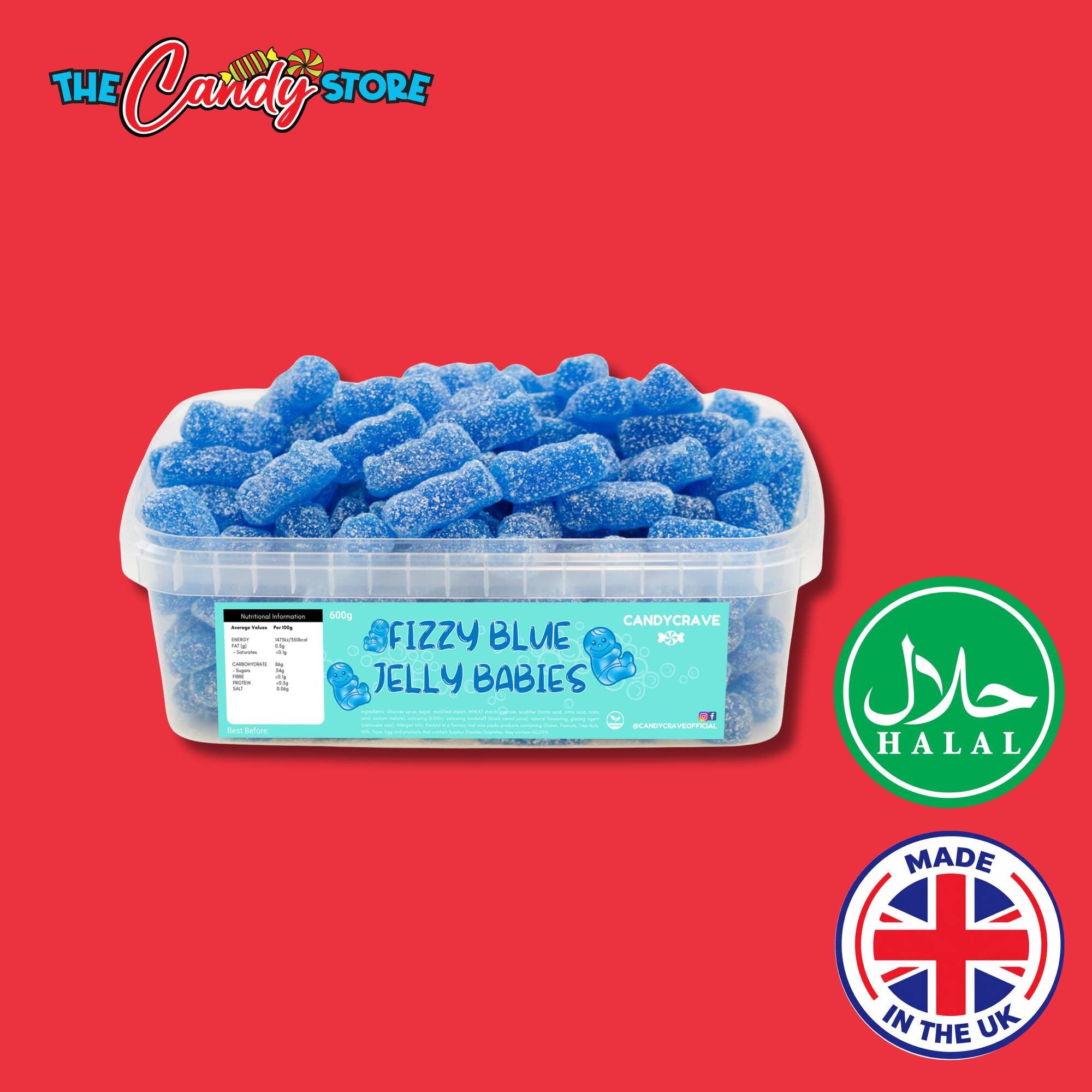 Candycrave Fizzy Blue Babies Tub 600g