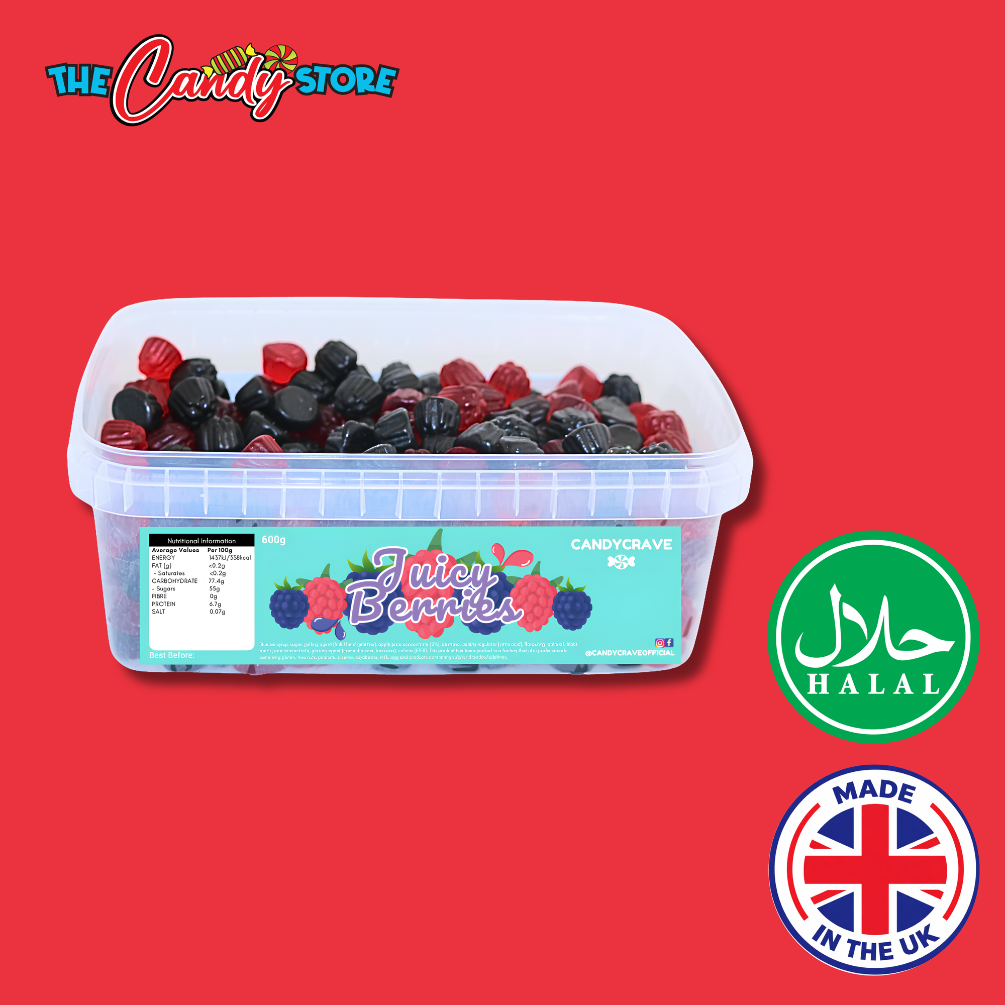 Candycrave Juicy Berries Tub 600g