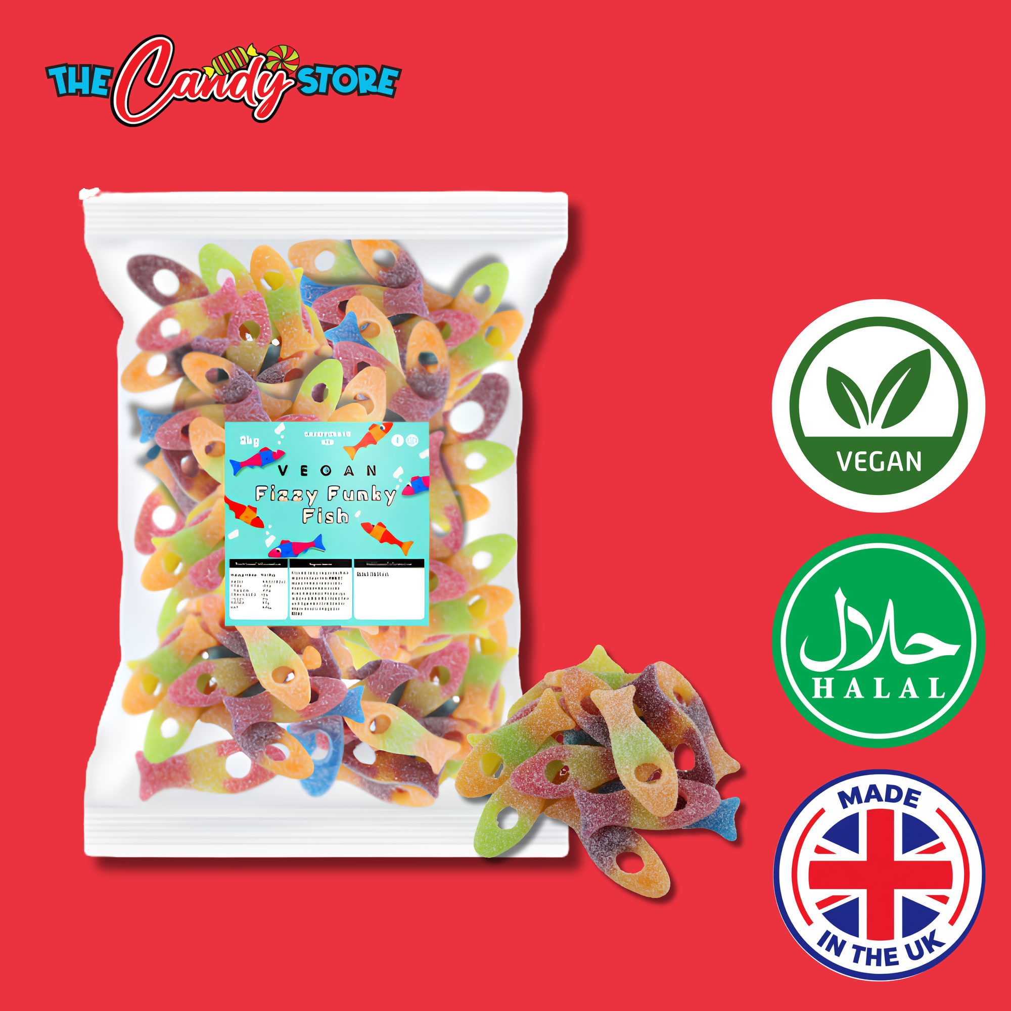 Candycrave Vegan Fizzy Funky Fish 2Kg