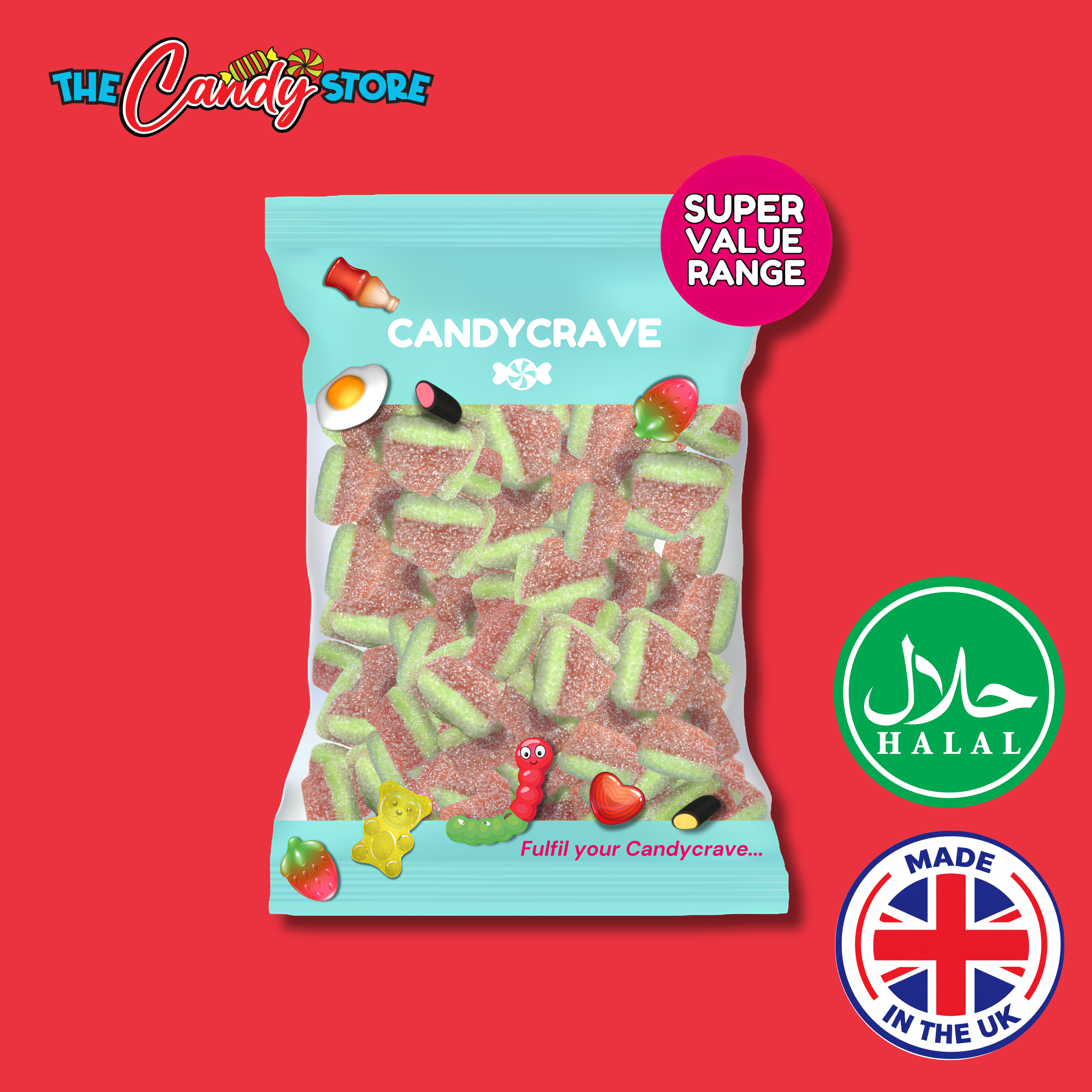 Candycrave Super Value Sour Watermelon 1kg
