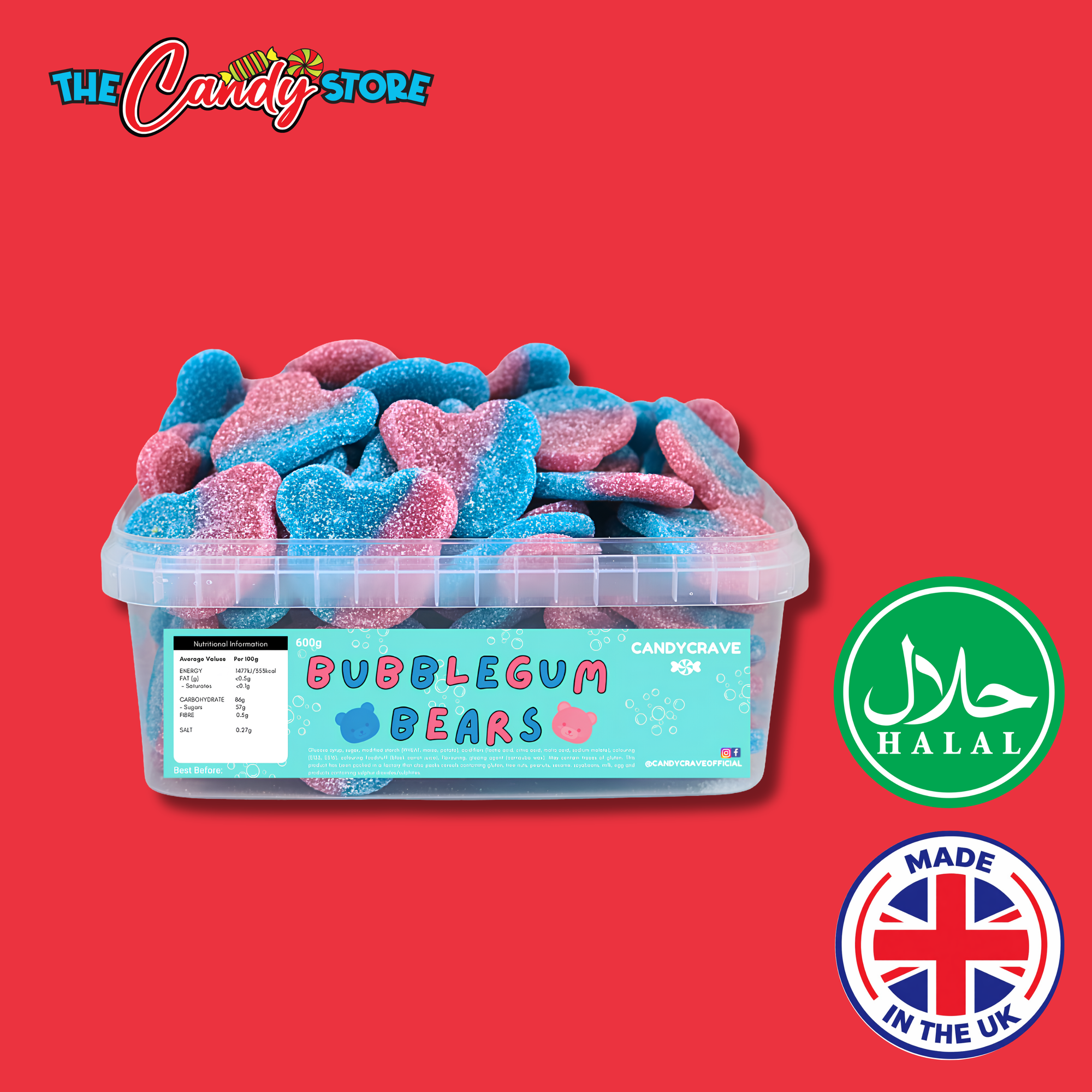 Candycrave Bubblegum Bears Tub 600g