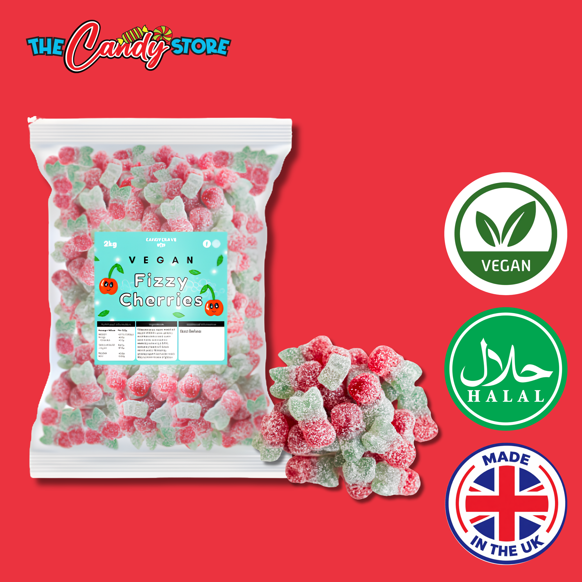 Candycrave Vegan Fizzy Cherries 2kg