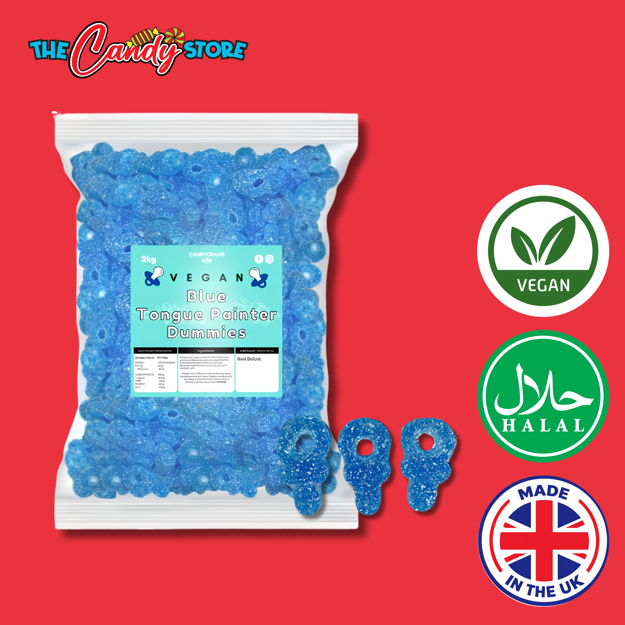 Candycrave Vegan Fizzy Blue Tongue Painter Dummies 2kg