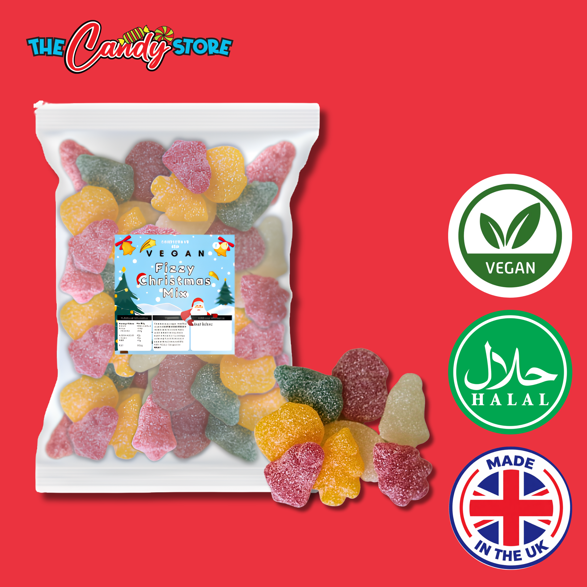Candycrave Vegan Fizzy Christmas Mix 2KG