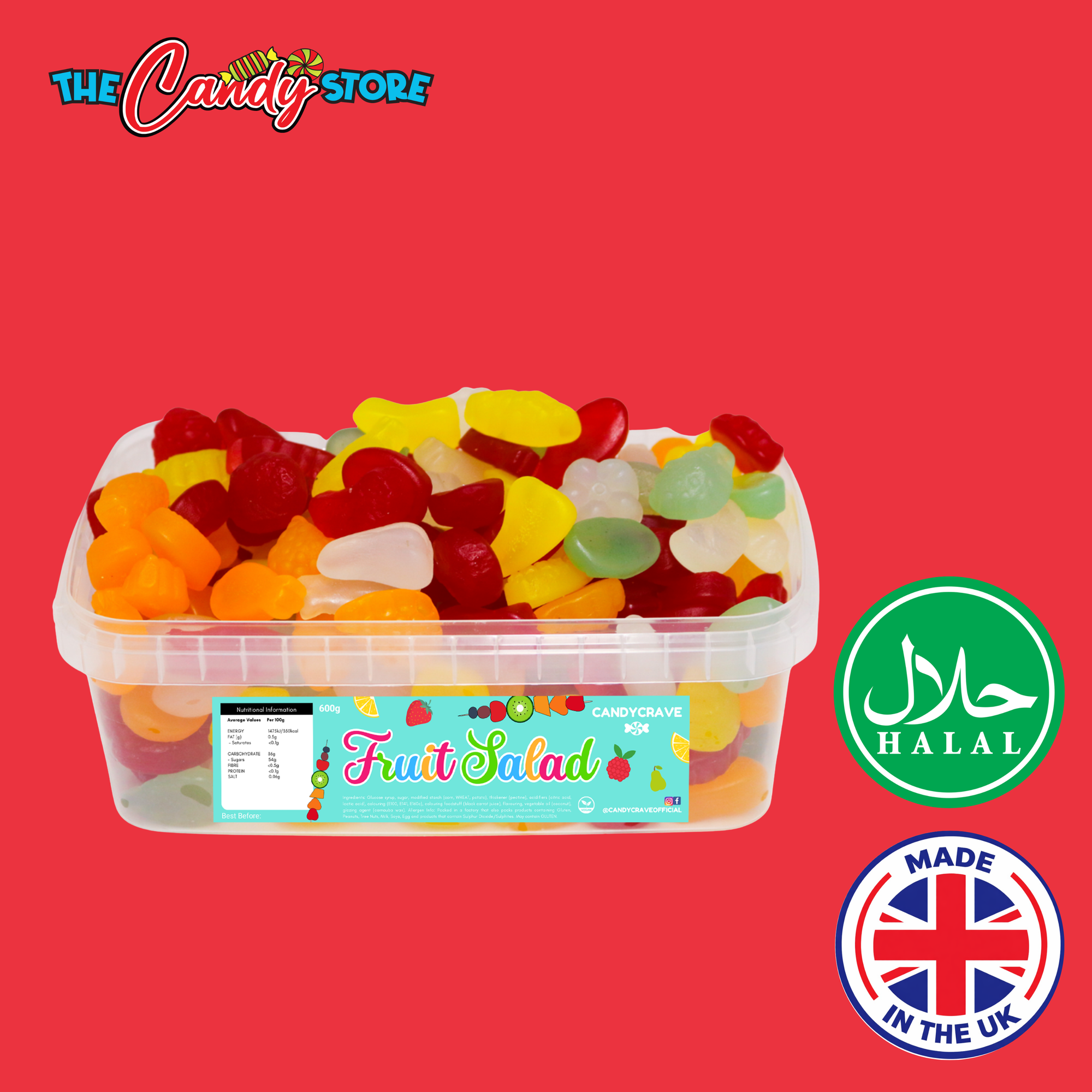 Candycrave Fruit Salad Tub 600g