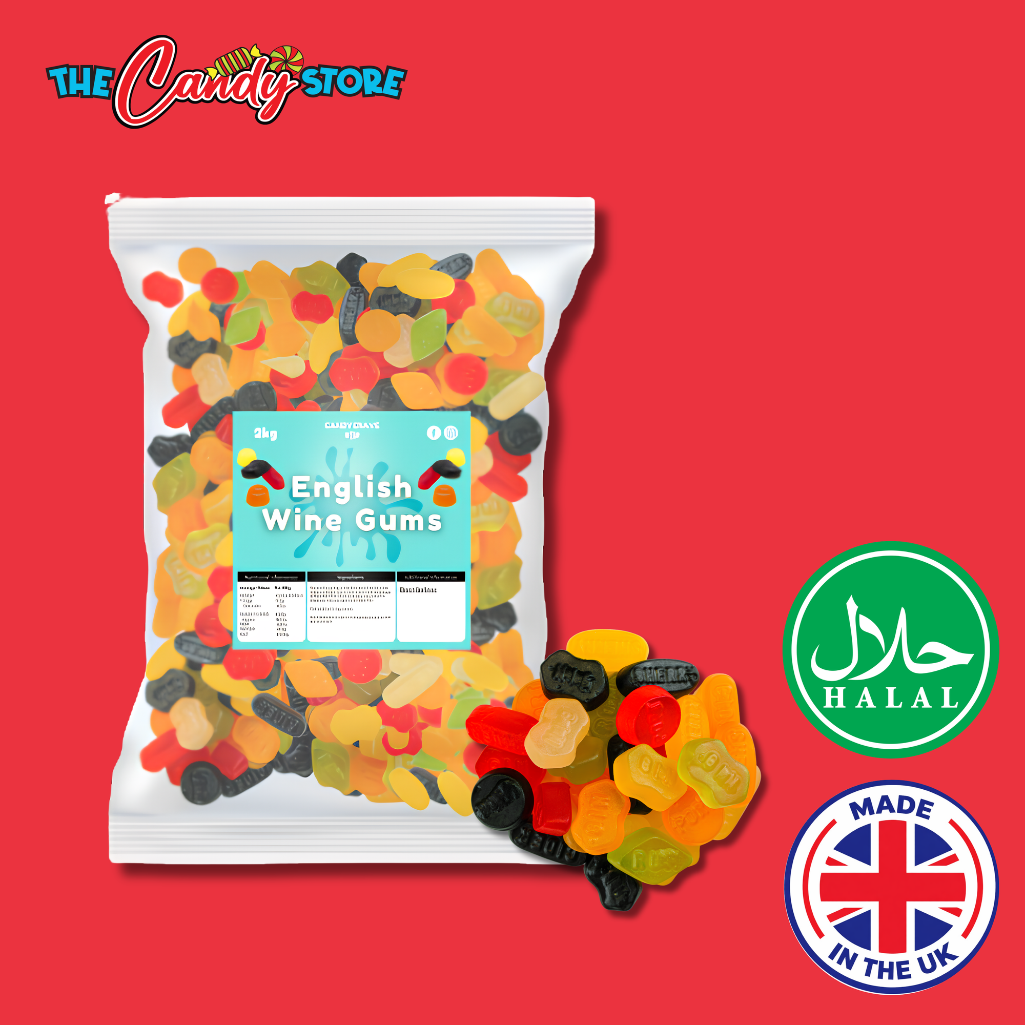 Candycrave English Wine Gums 2kg