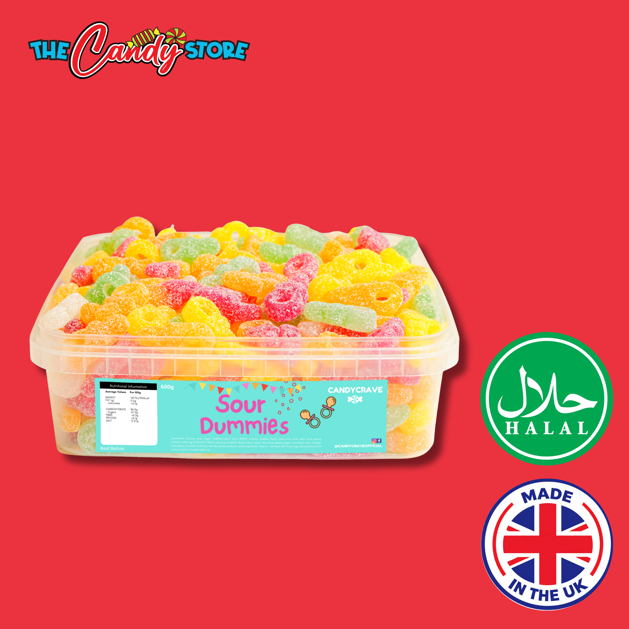 Candycrave Sour Dummies Tub 600g