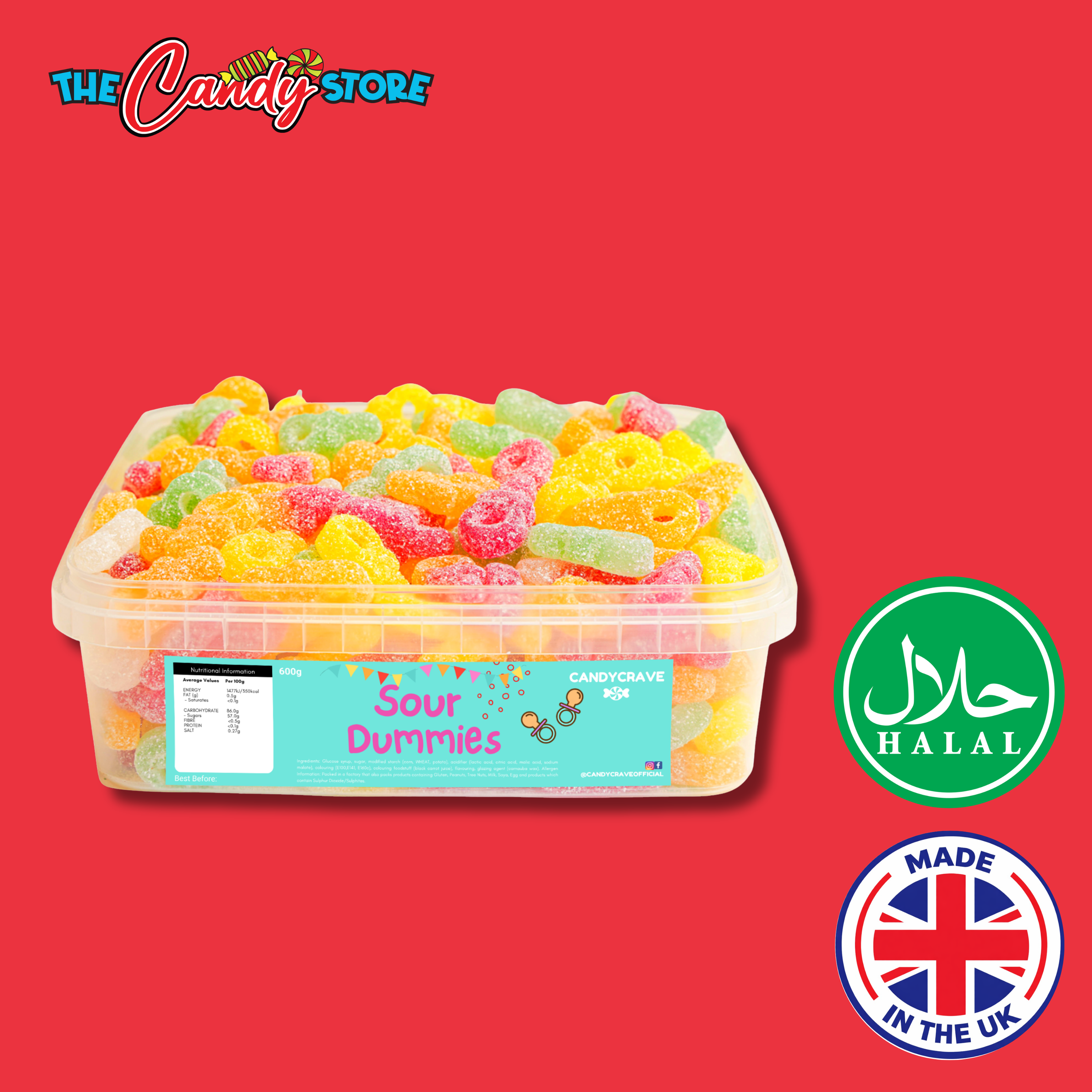Candycrave Sour Dummies Tub 600g